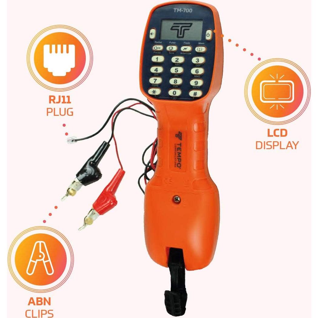 Conjunto de Prueba de Teléfono Tempo TM-700 con Pantalla LCD