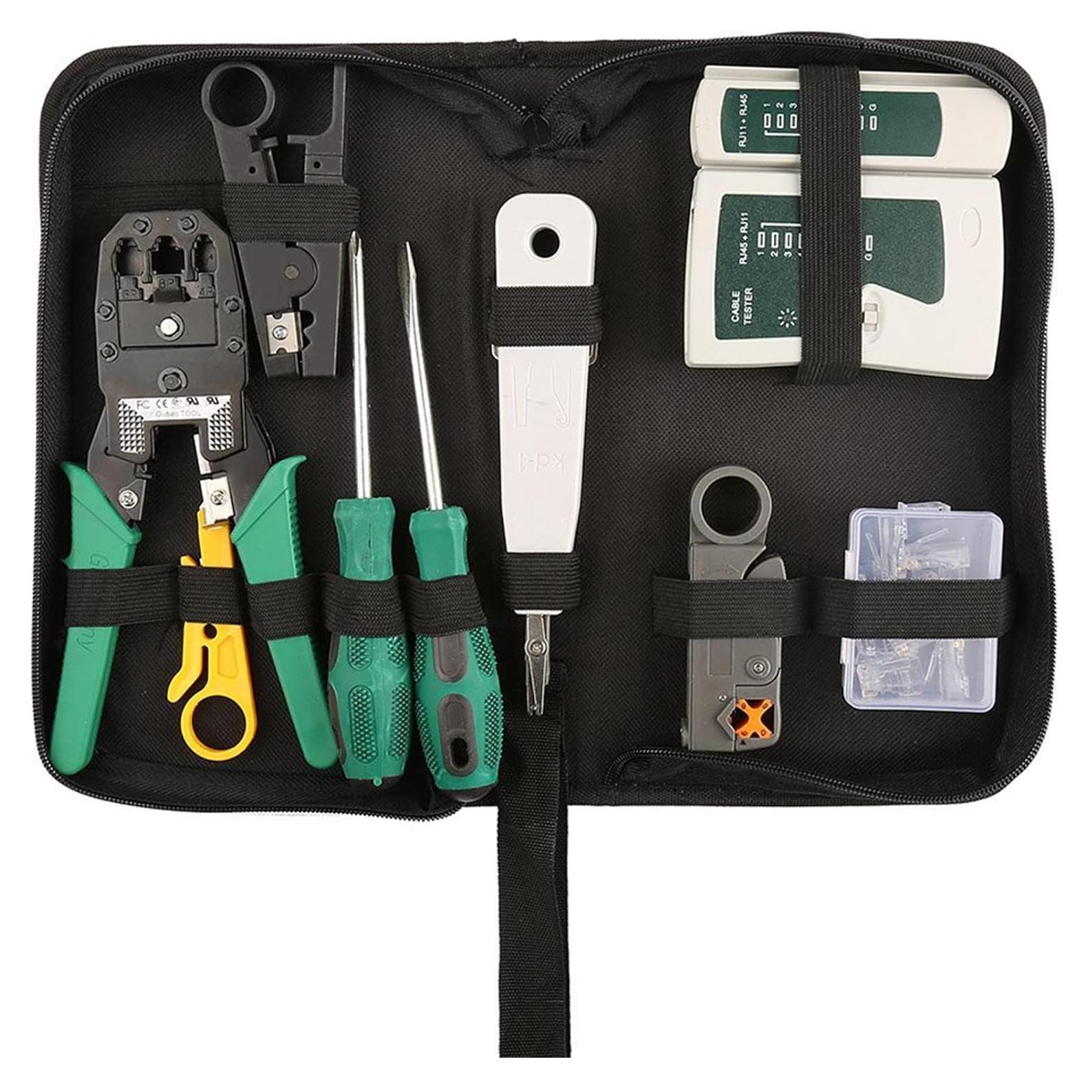 Kit de Herramientas de Red HIIJA 9 en 1 Crimpadora RJ45