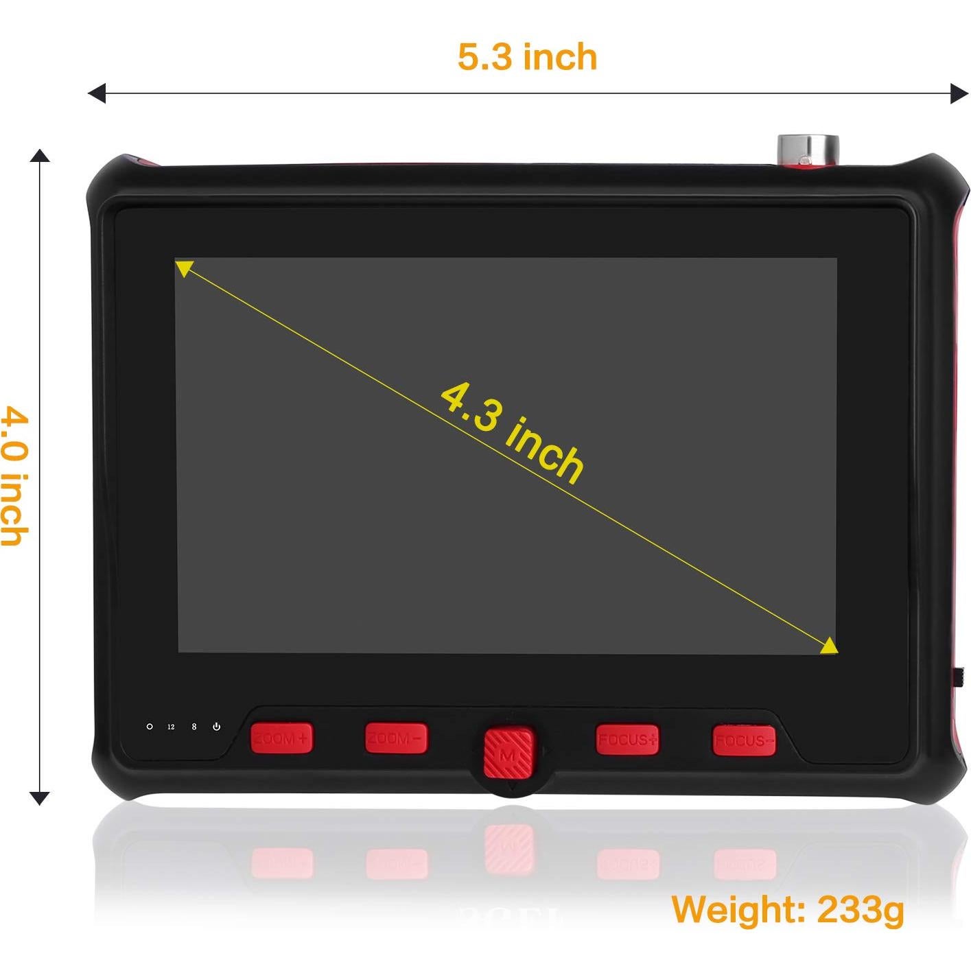Probador de CCTV SGEF 6300 4.3" Pantalla LCD Analógica