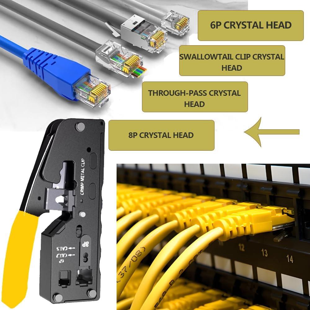 Kit de Crimpado RJ45 LEATBUY-TECH con 50 Conectores y Herramientas