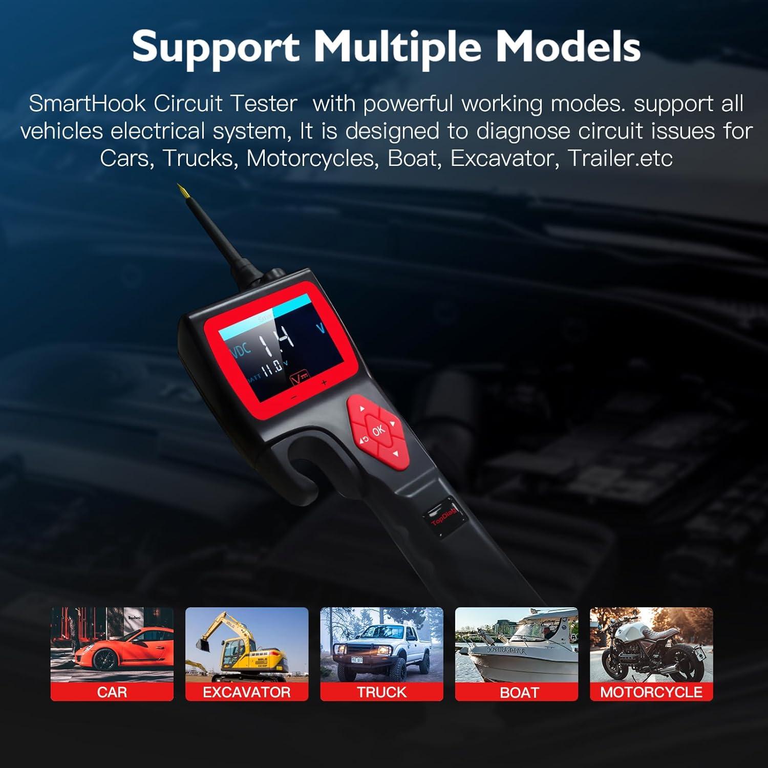 TopDiag P200 Probador de Circuitos Automotriz 9-30V Multímetro