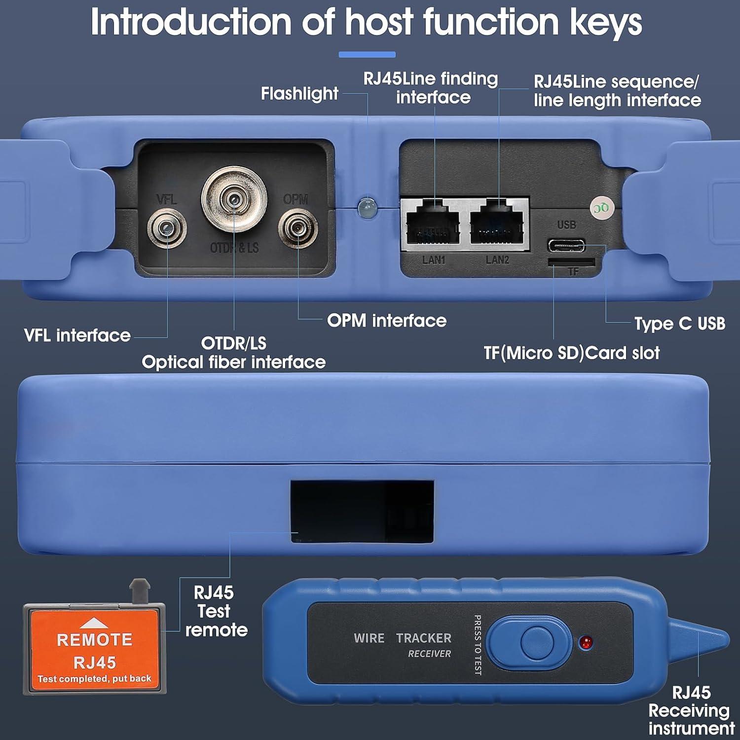 Probador de Fibra Óptica A-800A SAIVXIAN 12 en 1 100km