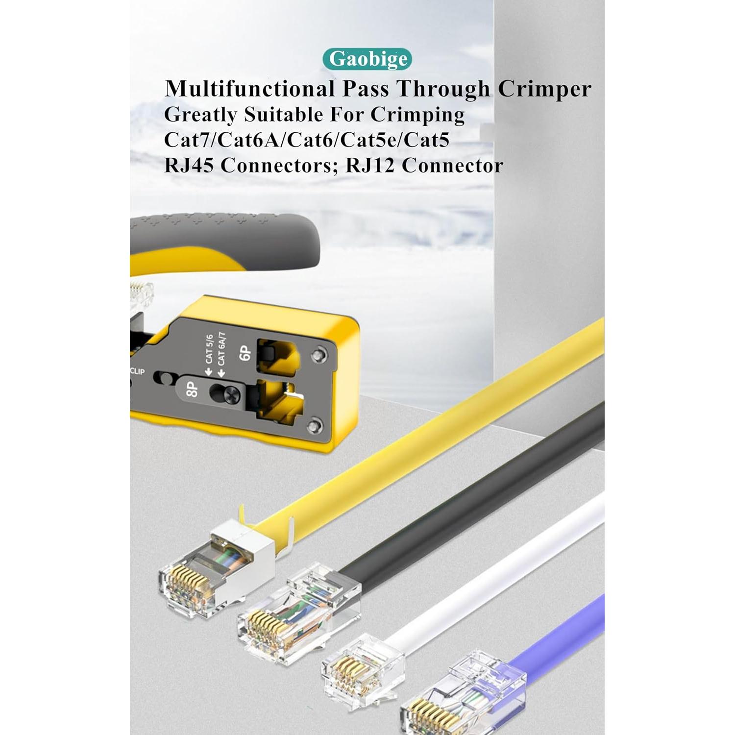 Kit de Crimpado RJ45 Gaobige Cat7 Cat6A Cat6 Cat5e Cat5