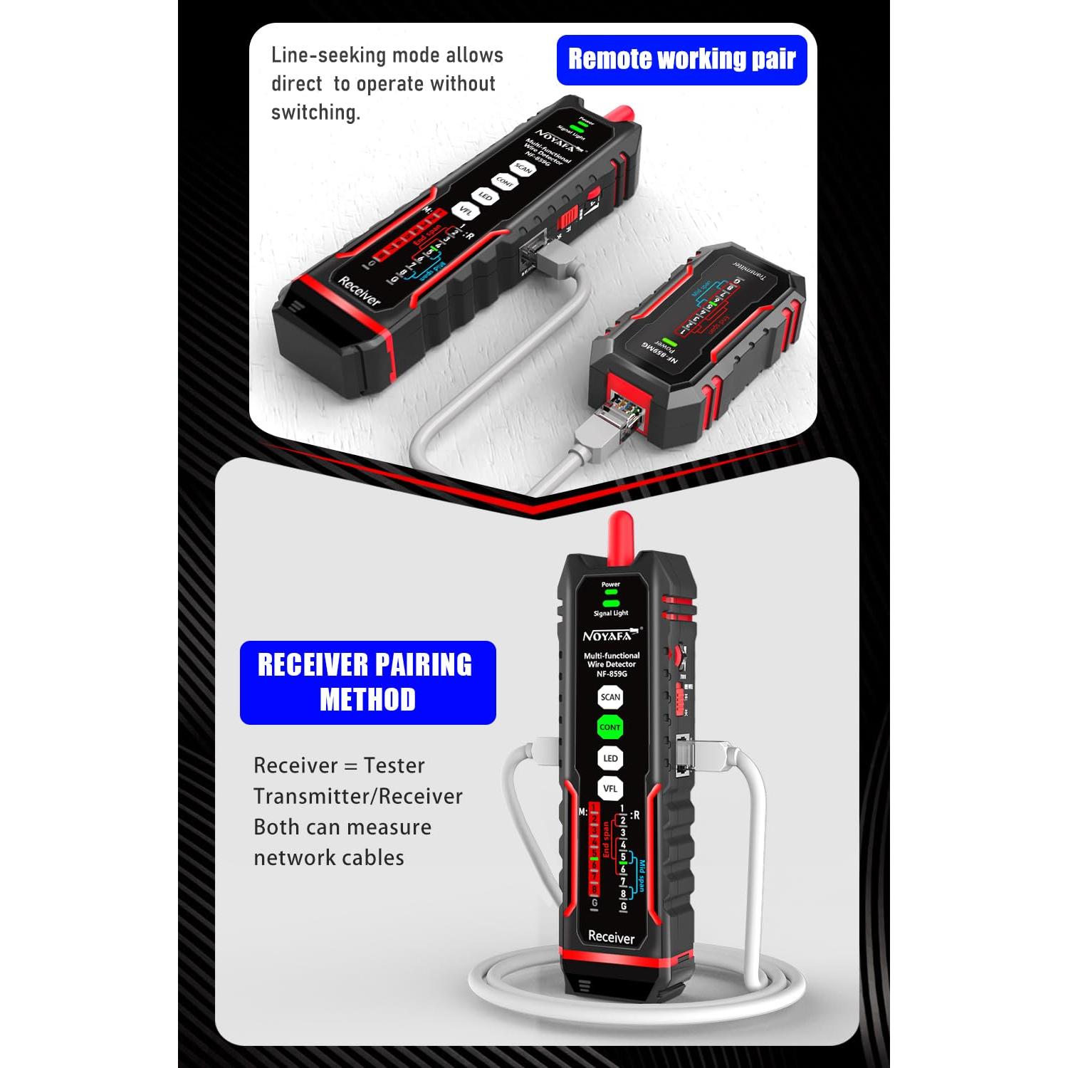 Probador de Cable de Red ZHOUCE NF-859MG para POE y Ethernet