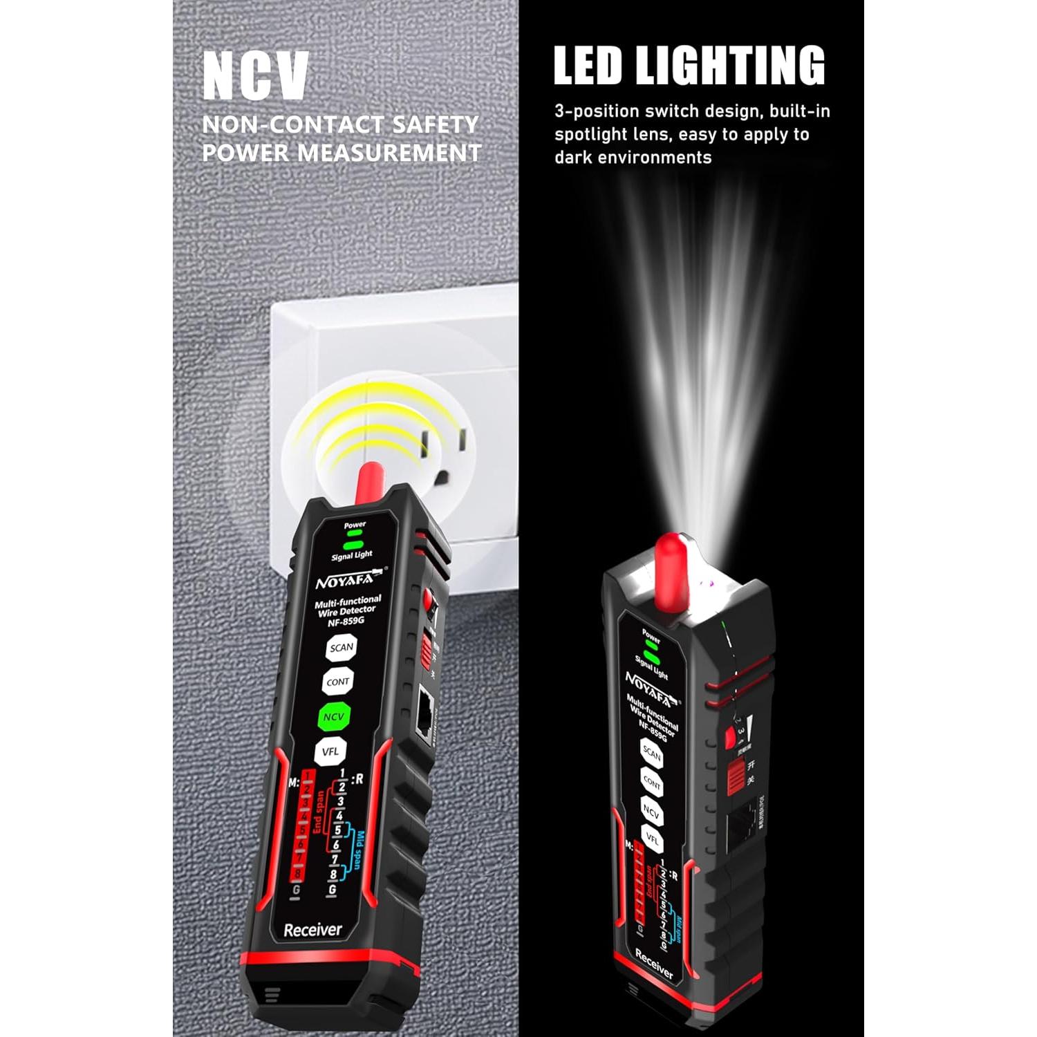 Probador de Cable de Red ZHOUCE NF-859MG para POE y Ethernet