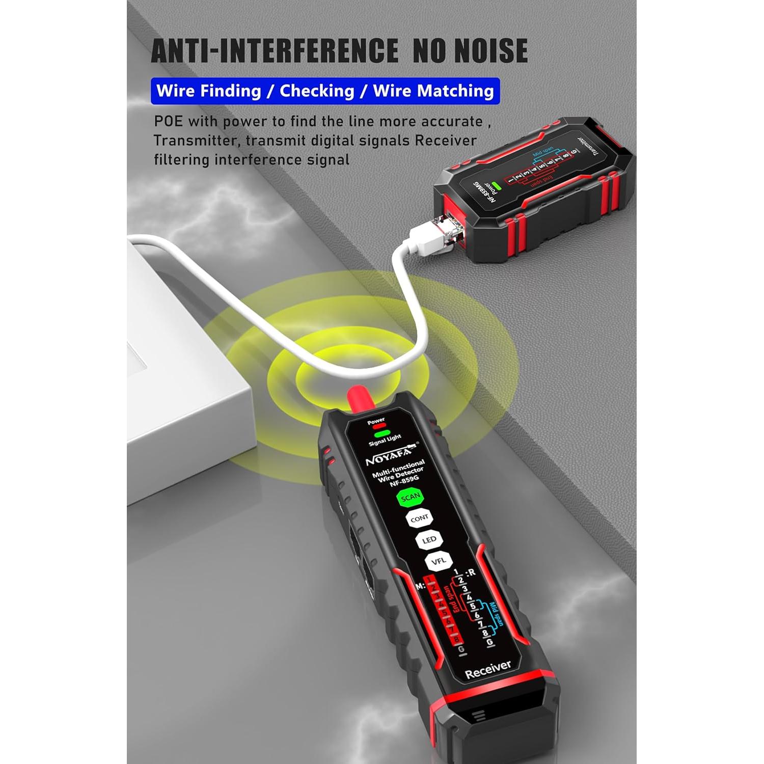 Probador de Cable de Red ZHOUCE NF-859MG para POE y Ethernet