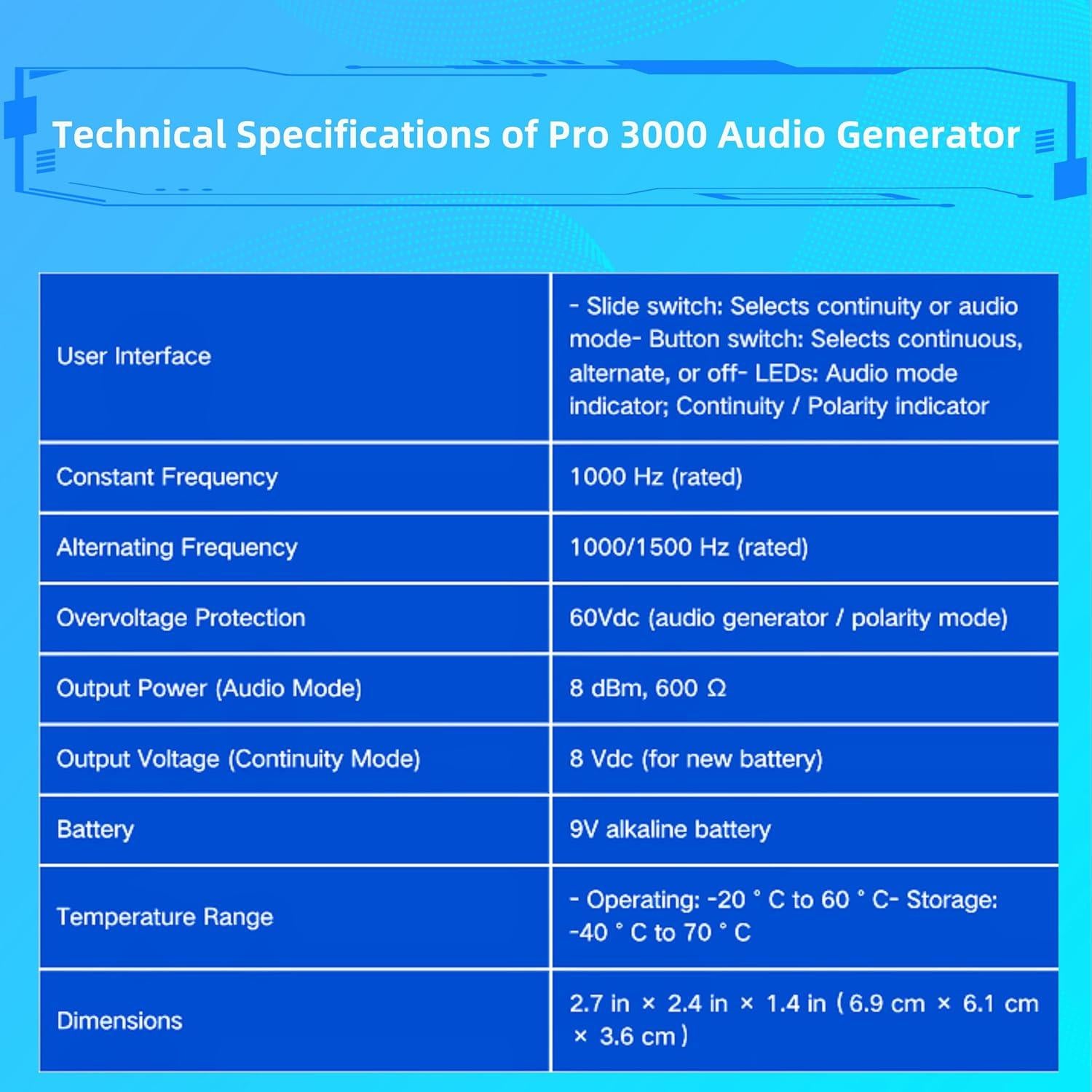 Kit de Generador de Tonos Pro3000 Rowzzi - Sonda y Herramienta