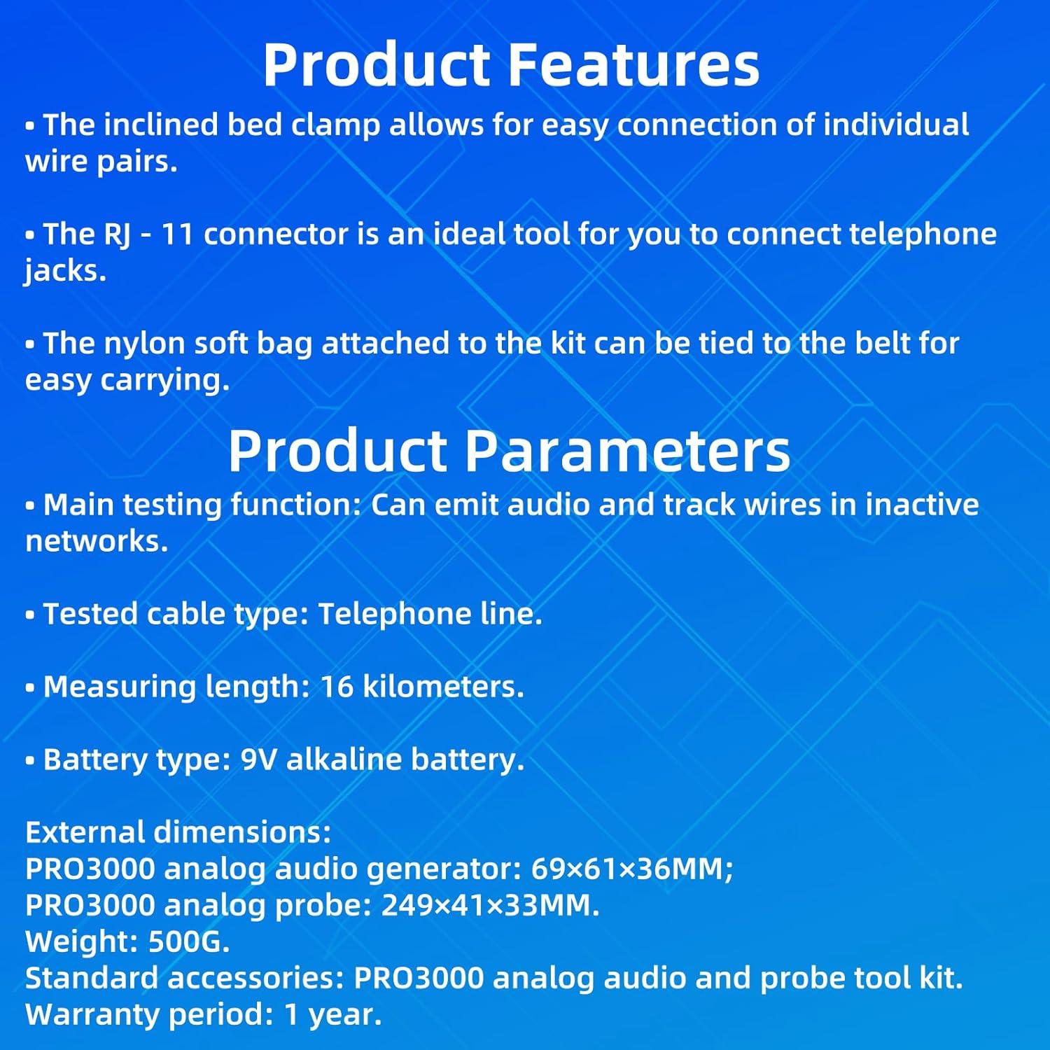 Kit de Generador de Tonos Pro3000 Rowzzi - Sonda y Herramienta