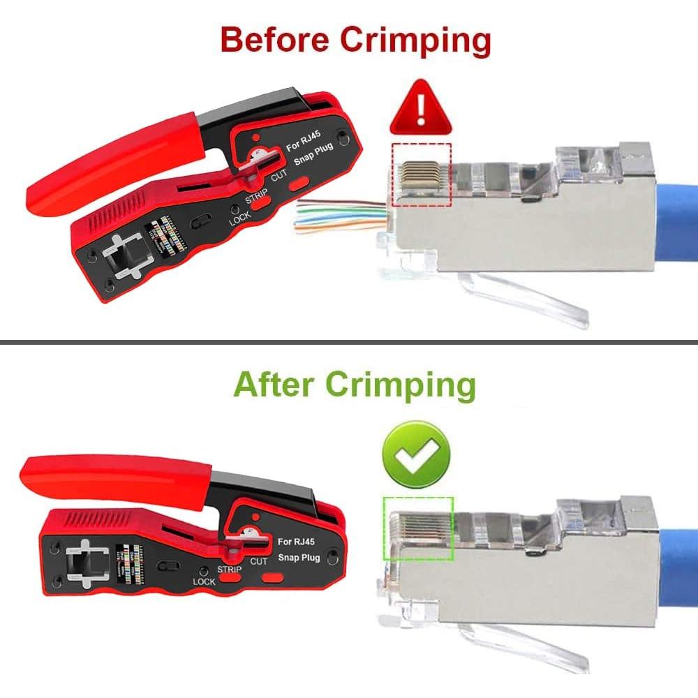 Herramienta de Crimpado RJ45 LEATBUY-TECH con 50 Conectores