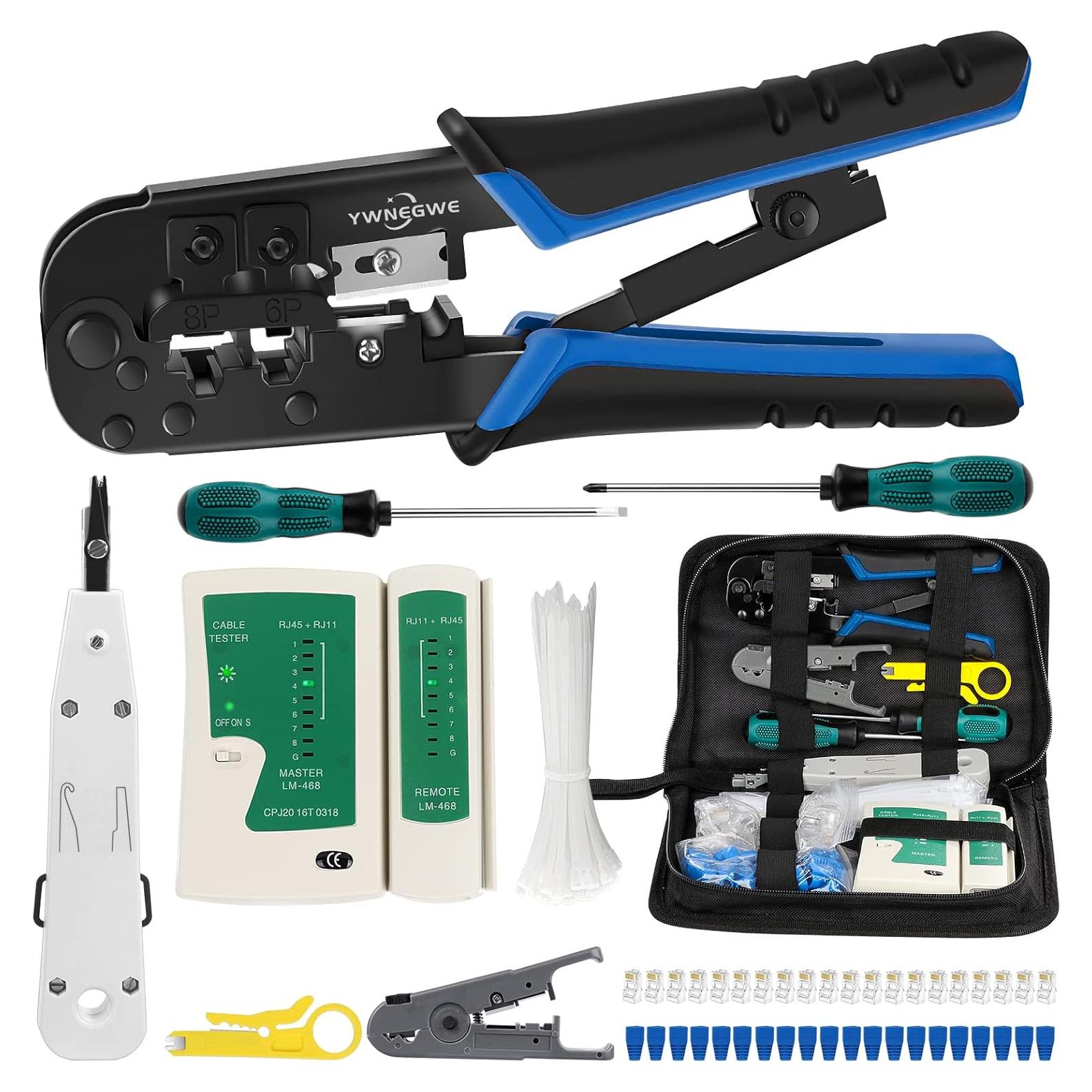 Kit de Herramientas de Crimpado RJ45 YWNEGWE 10 en 1 para Cat5/6