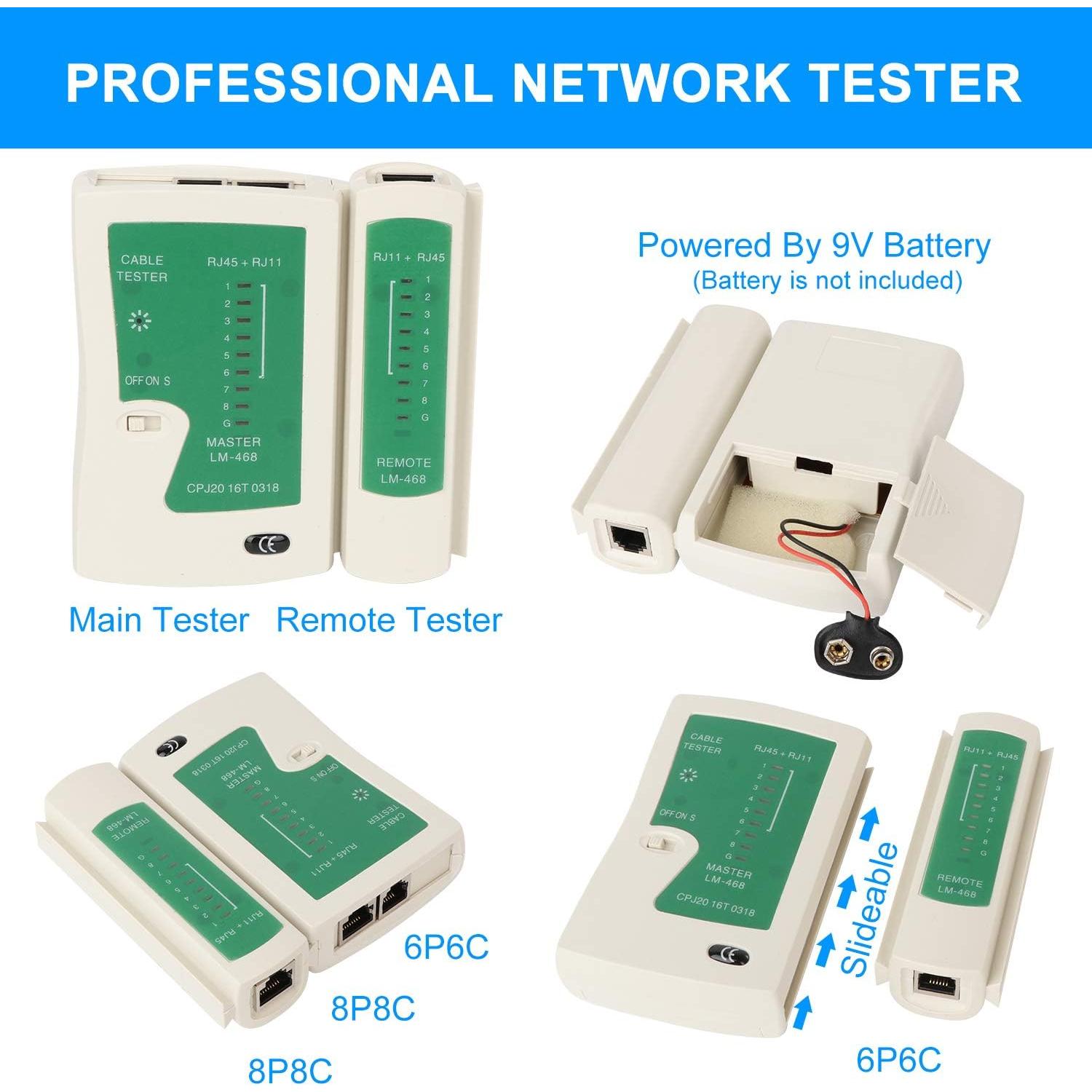 Kit de Herramientas de Crimpado RJ45 YWNEGWE 10 en 1 para Cat5/6