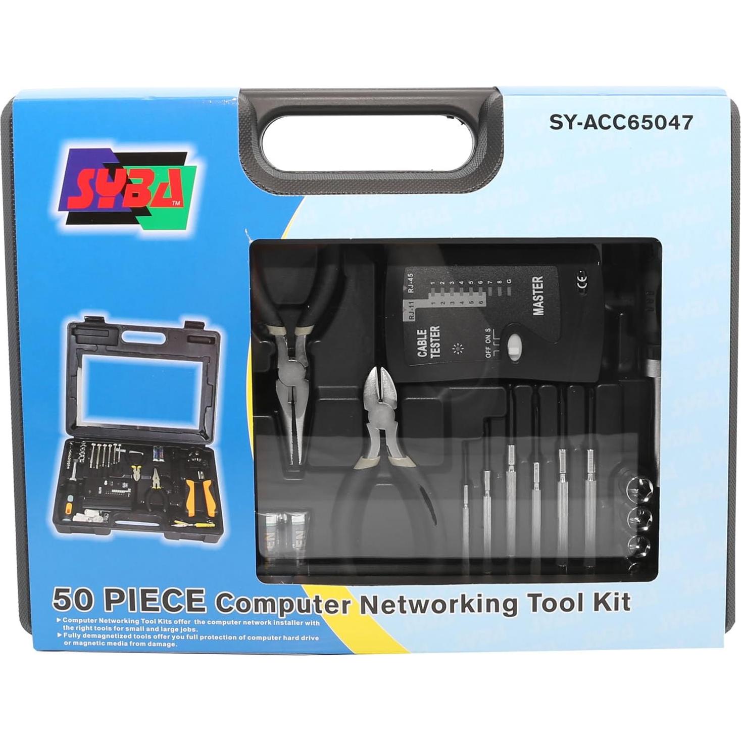 Kit de Herramientas de Red Syba 50 Piezas con Probador LAN