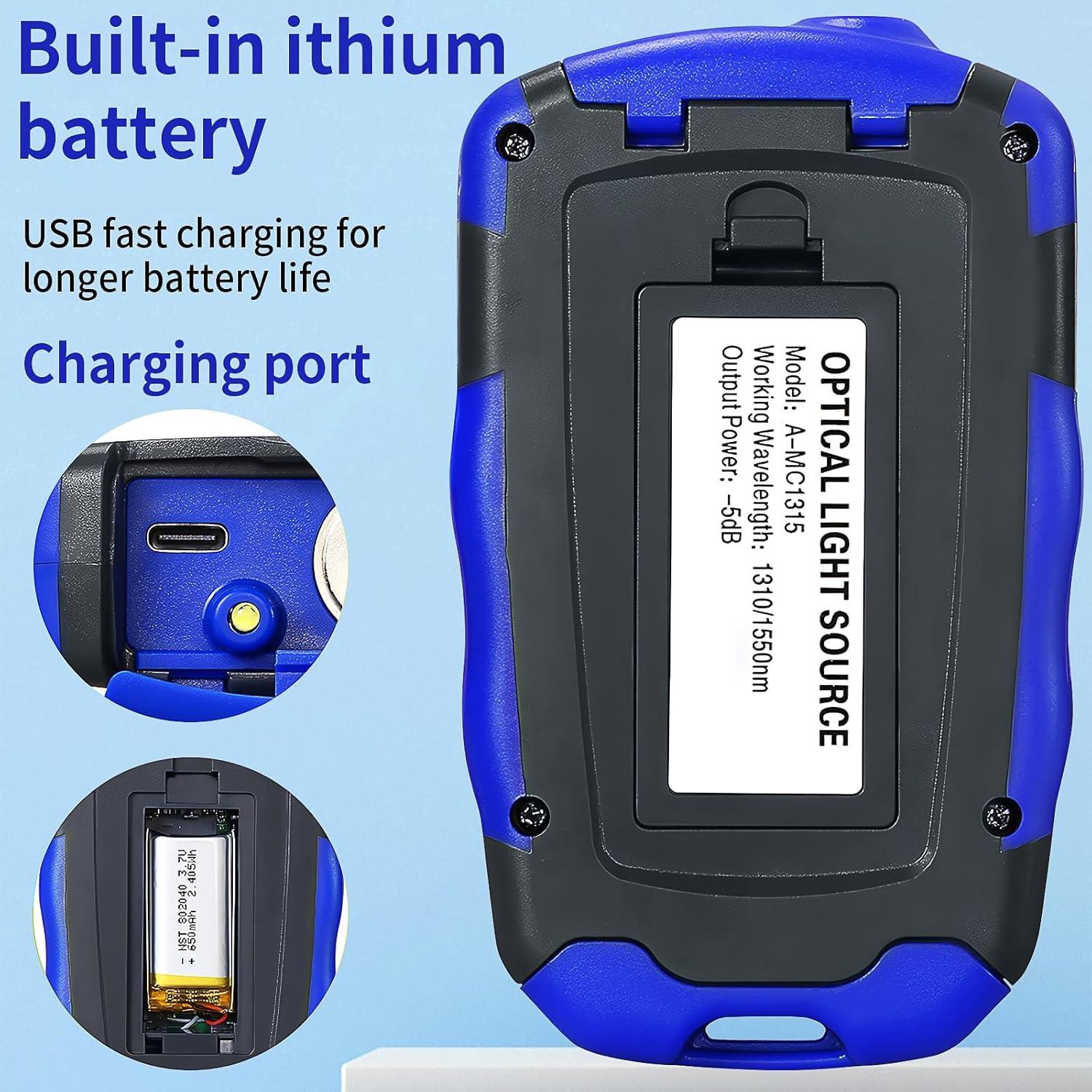 Fuente de luz de fibra óptica A-MC1315 con probador RJ45