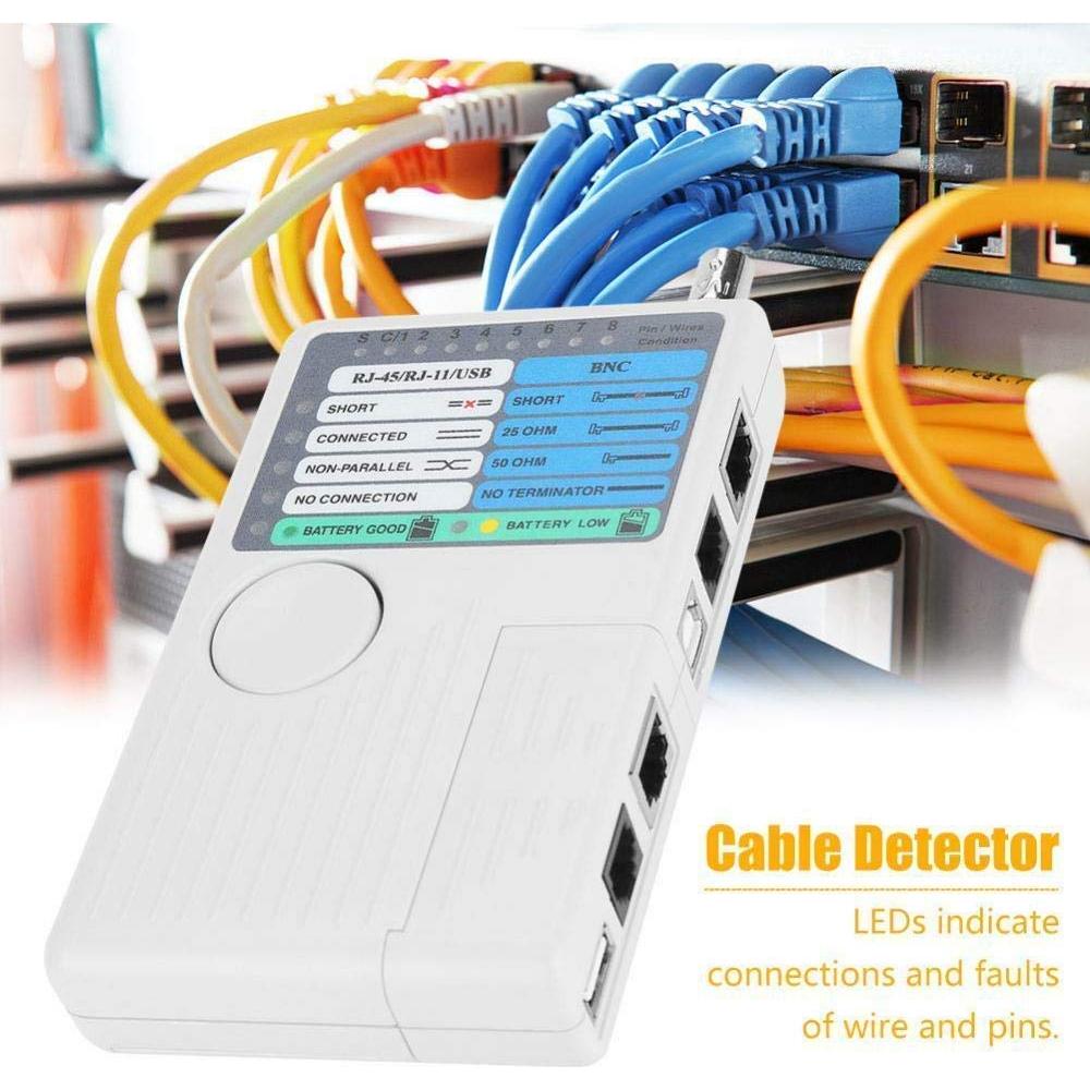 Probador de Cable de Red 4 en 1 iMBAPrice RJ11 RJ45 USB BNC