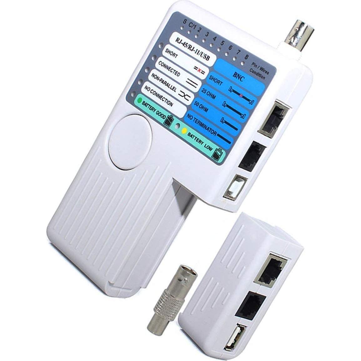 Probador de Cable de Red 4 en 1 iMBAPrice RJ11 RJ45 USB BNC