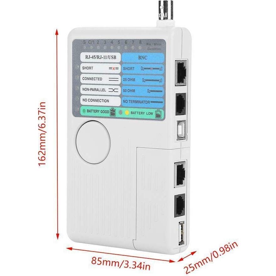 Probador de Cable de Red 4 en 1 iMBAPrice RJ11 RJ45 USB BNC