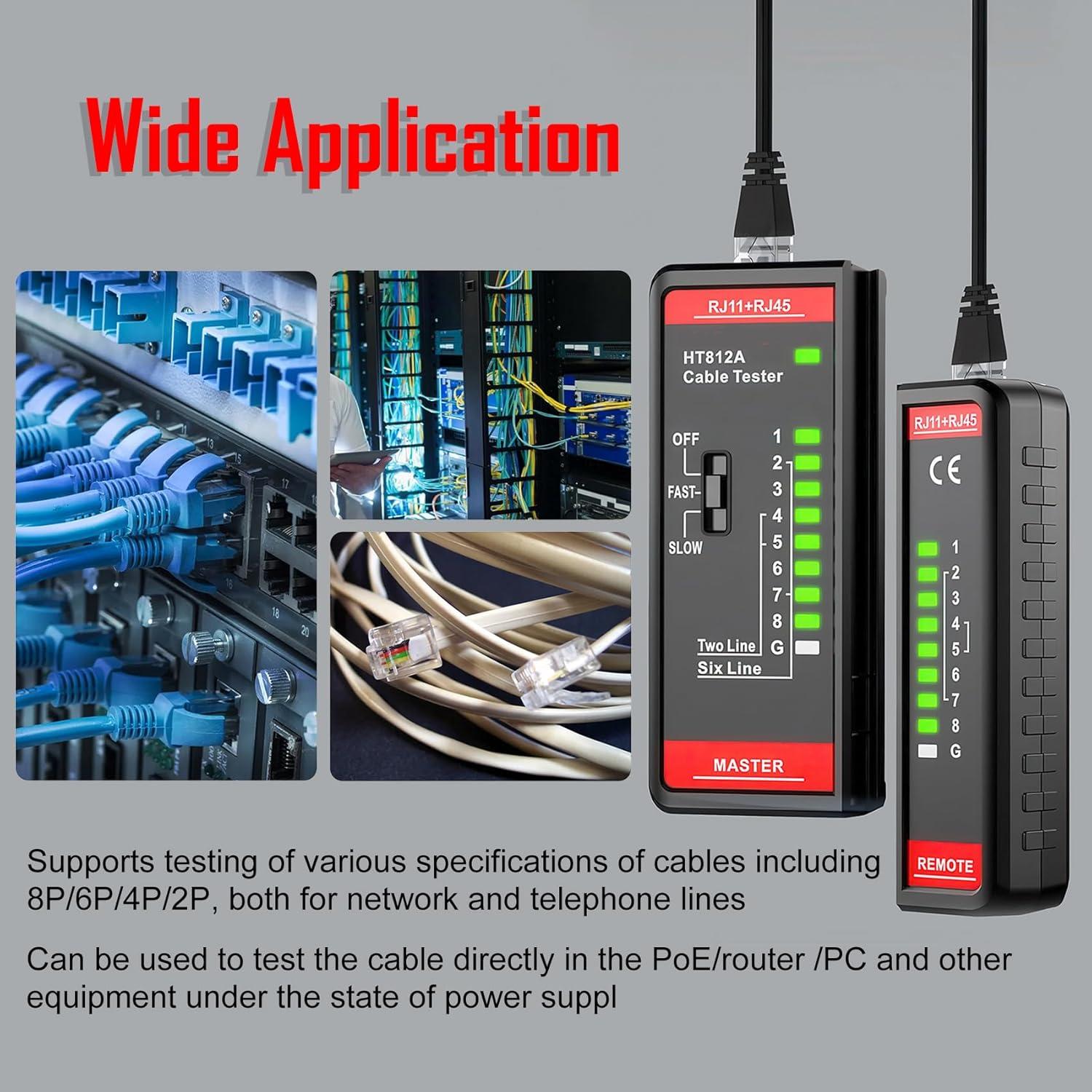 Probador de Cable de Red Intendvision RJ45 y RJ11 CAT5/CAT6