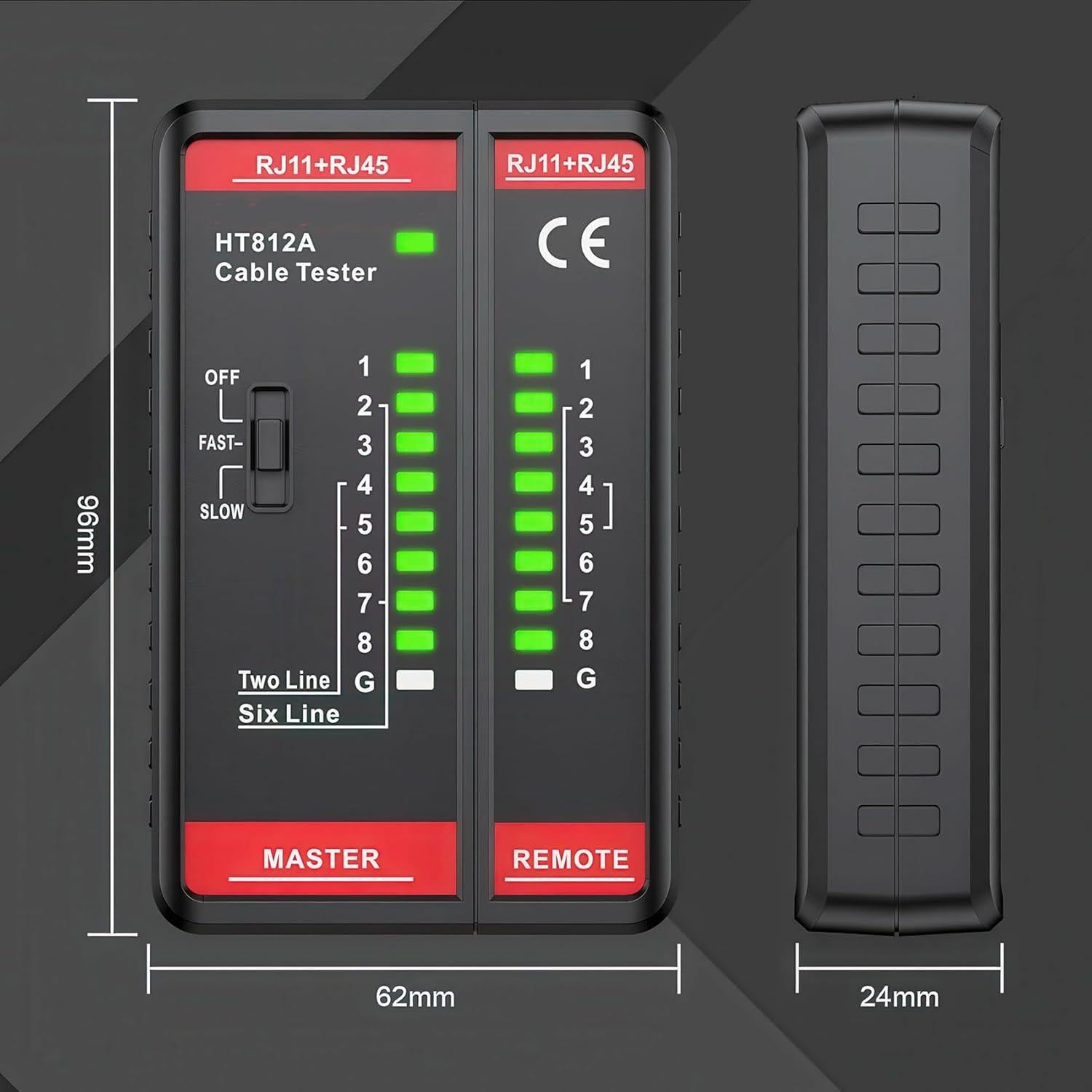 Probador de Cable de Red Intendvision RJ45 y RJ11 CAT5/CAT6