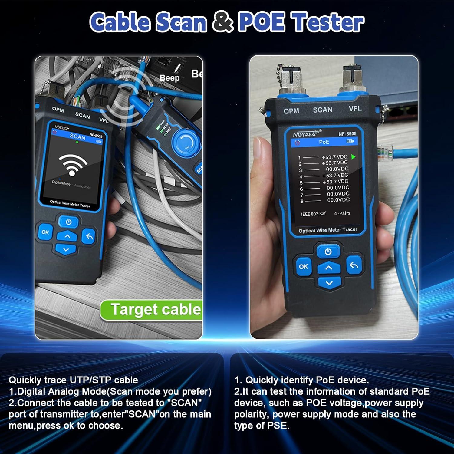 Probador de Cable de Red Bestechy NF-8508 con Medidor Óptico