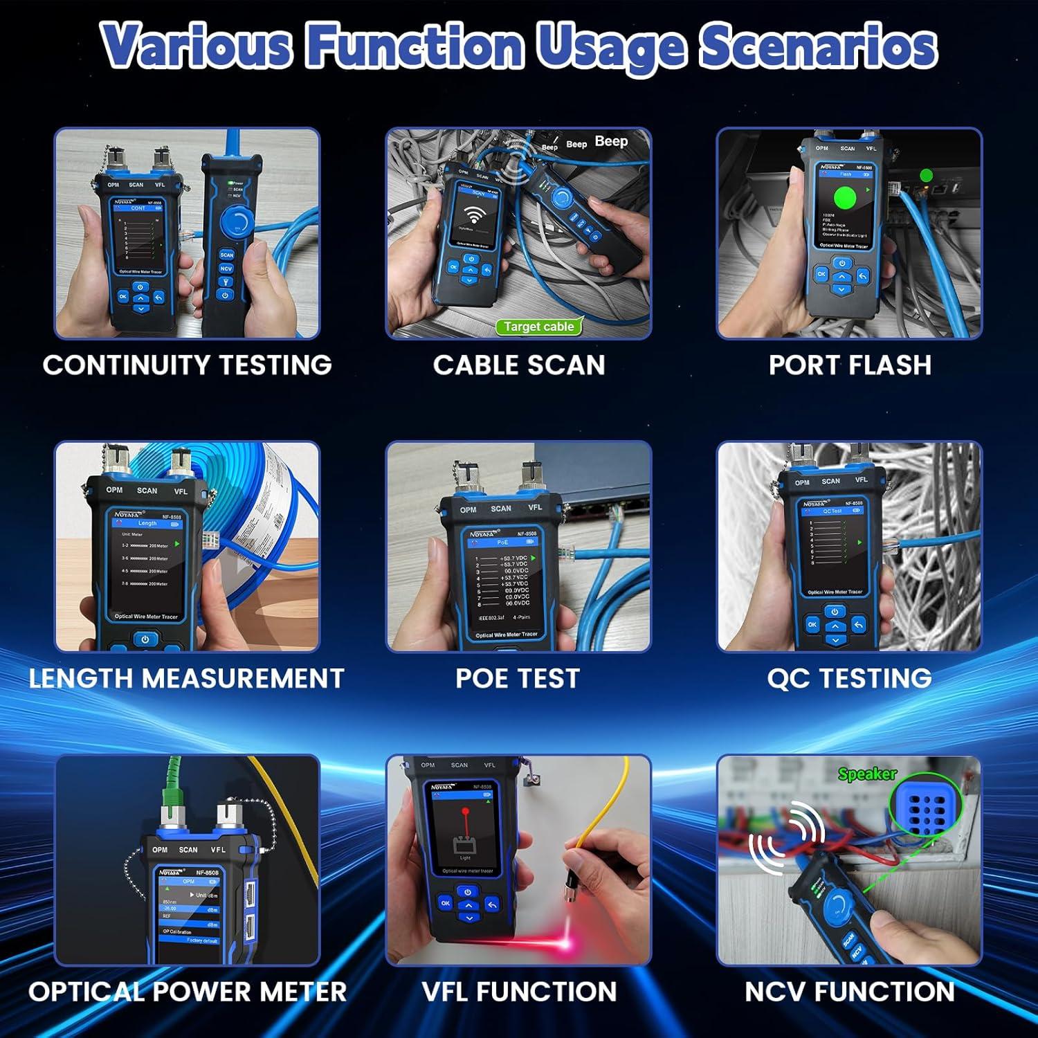 Probador de Cable de Red Bestechy NF-8508 con Medidor Óptico