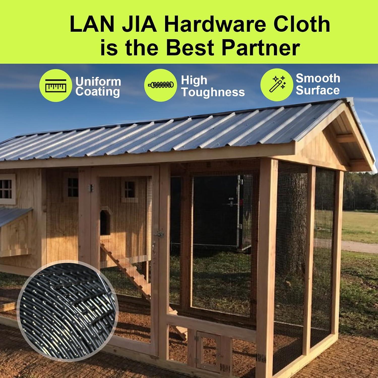 Malla de Hardware PVC Negra 121.92 x 15.24 m 23 Gauge