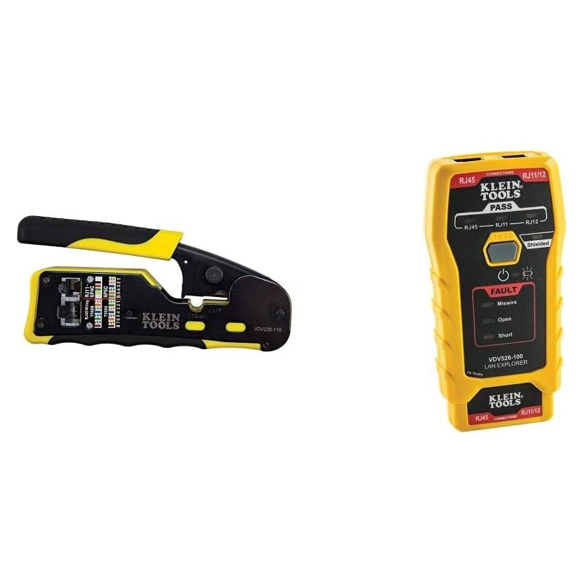 Crimpadora Modular Klein Tools VDV226-110 + Probador LAN VDV526-100