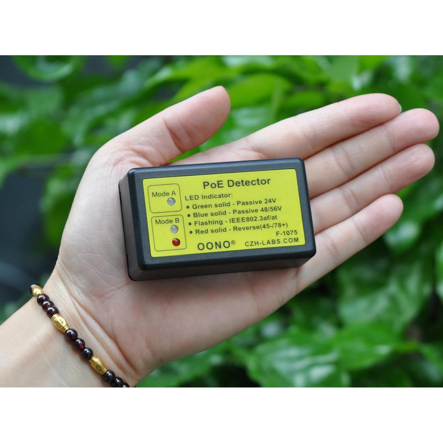 Detector PoE OONO F-1075 RJ45 Identificador 802.3af/at 24V/48V