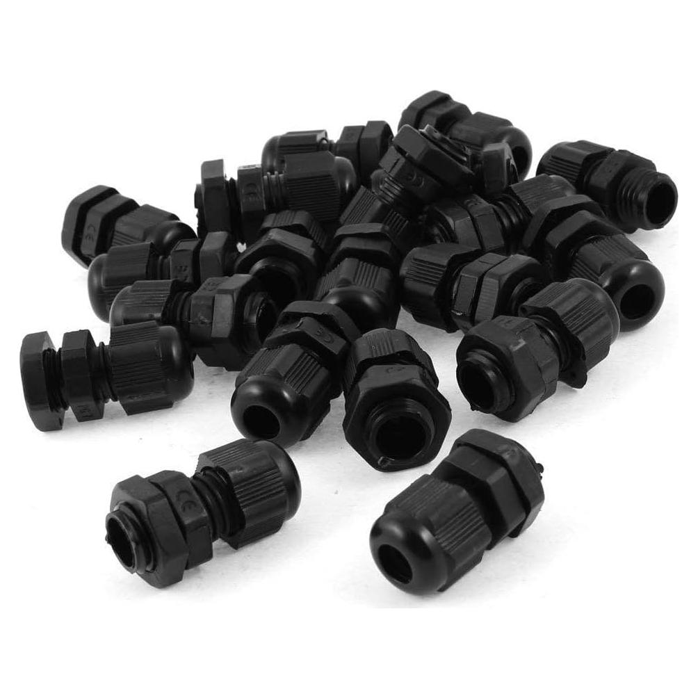 25 Juntas de Cable Impermeables PG7 GBSTORE Negro