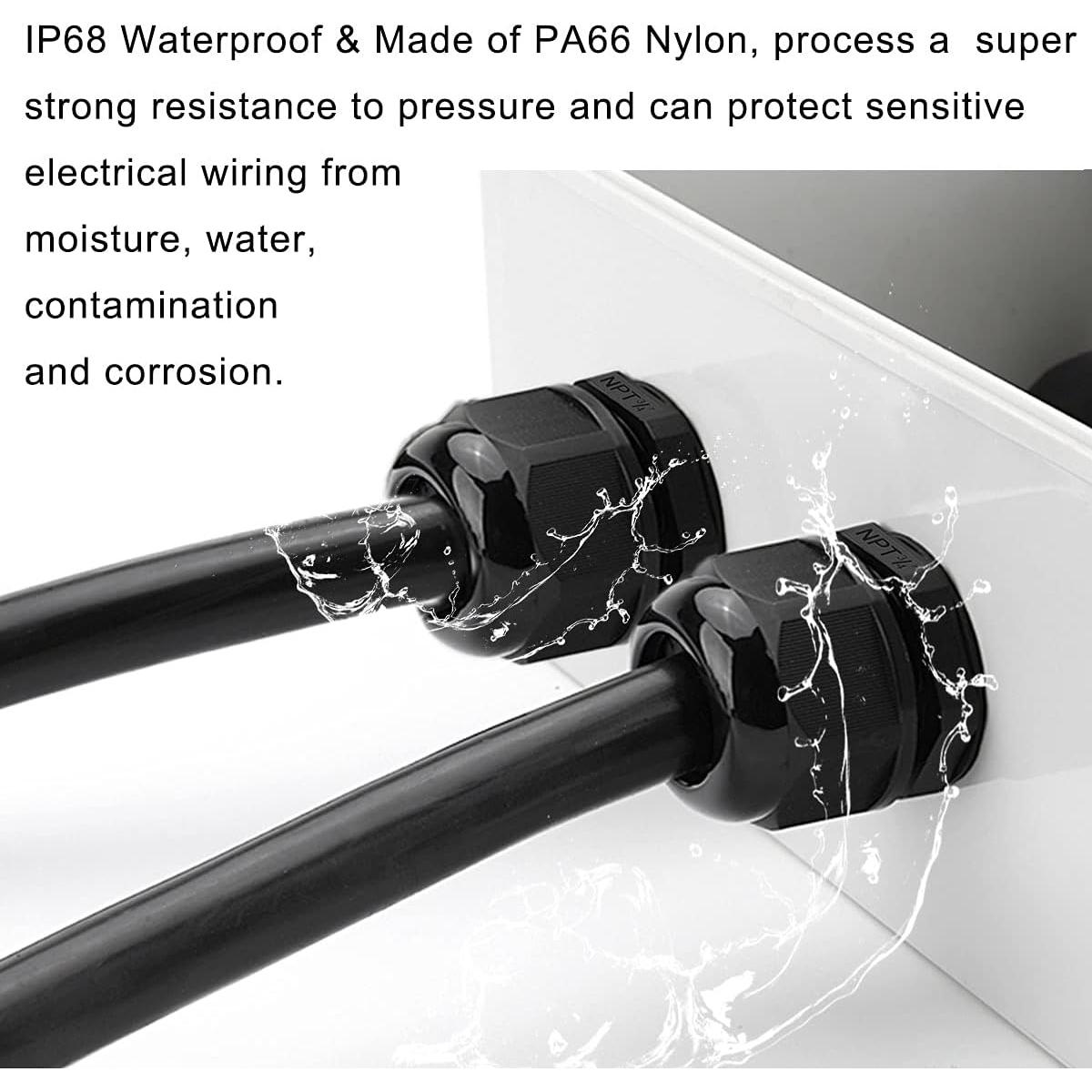 Cable Gland Otdorpatio 3/4" IP68 Impermeable 5 Pack