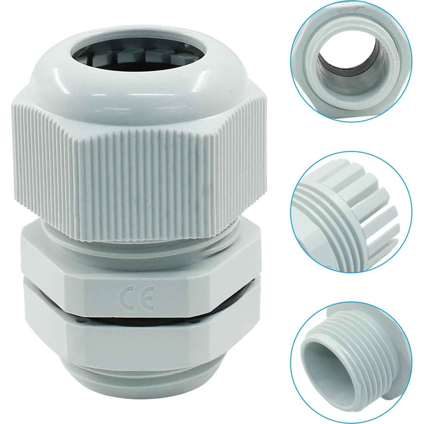 5 Conectores de Cable Impermeables NPT 3/4" PHITUODA Gris