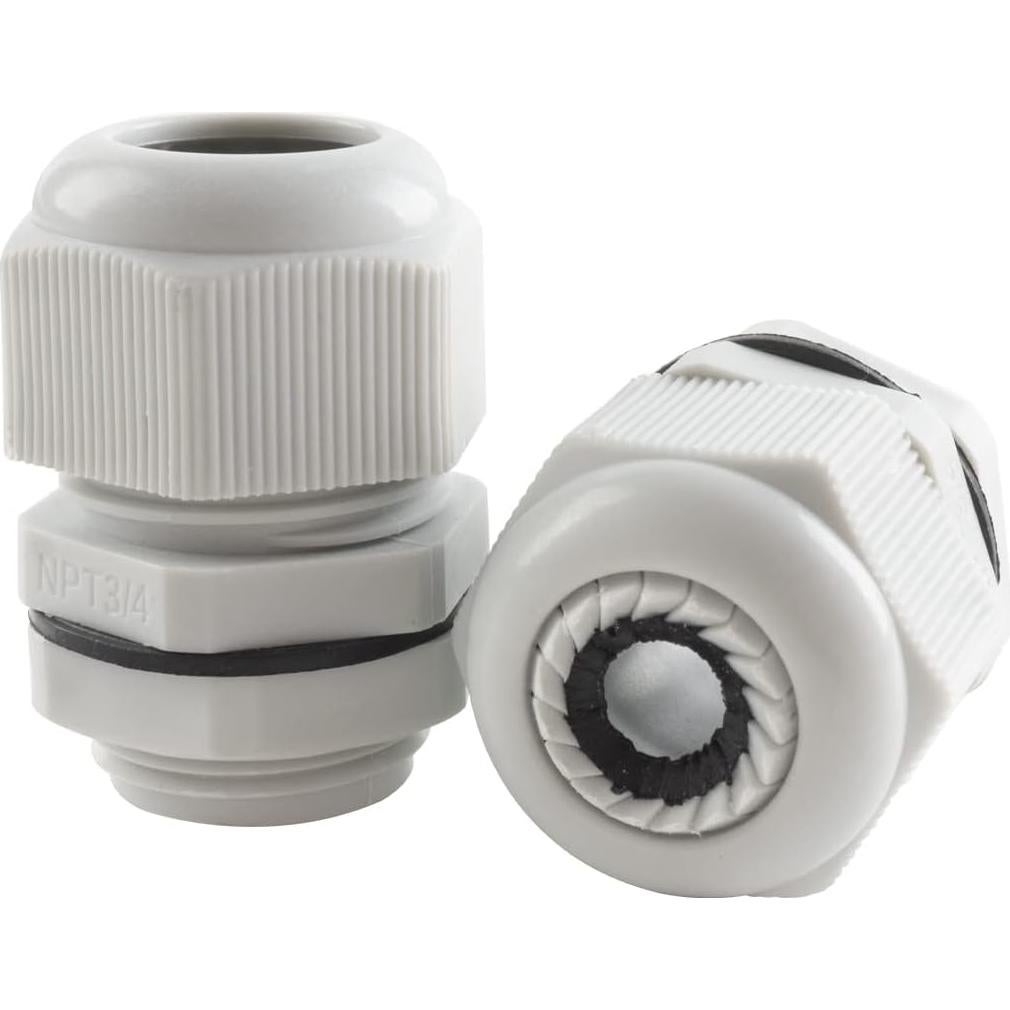 Paquete de 15 Conectores de Cable Estancos NPT3/4" IP68 Nylon