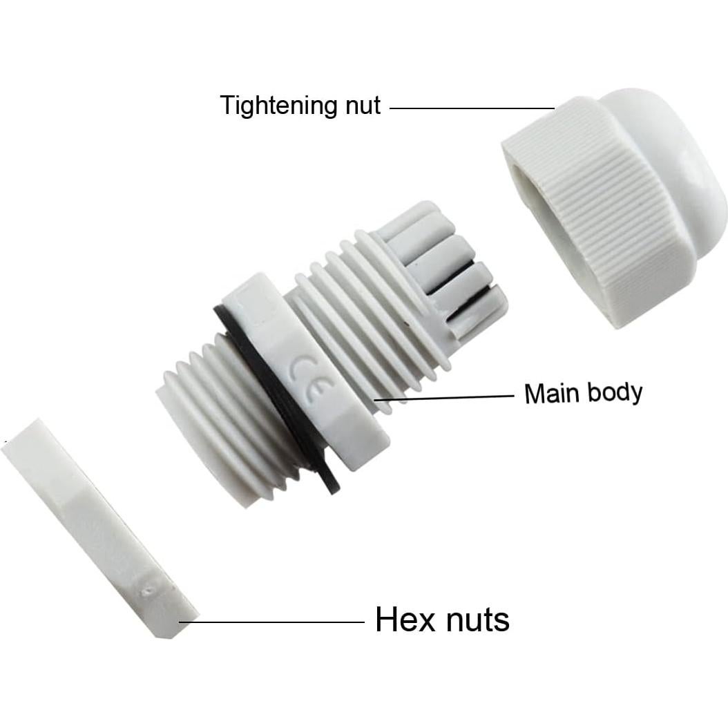 Paquete de 15 Conectores de Cable Estancos NPT3/4" IP68 Nylon