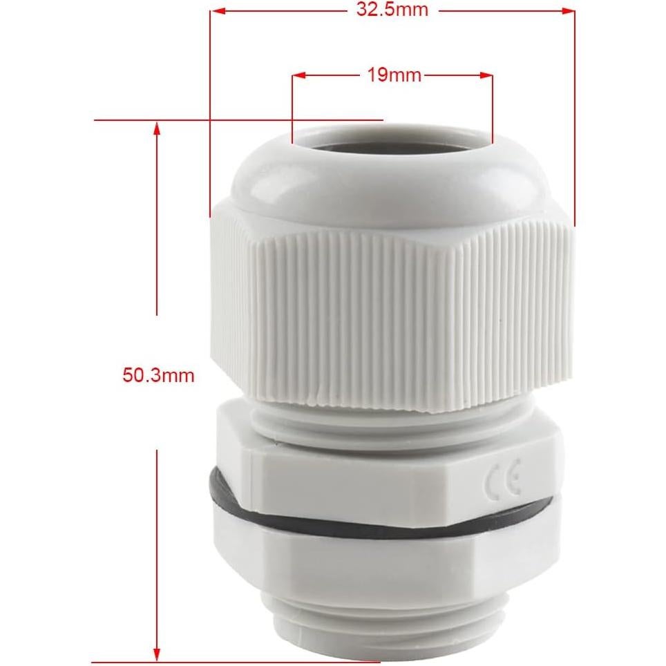 Paquete de 15 Conectores de Cable Estancos NPT3/4" IP68 Nylon