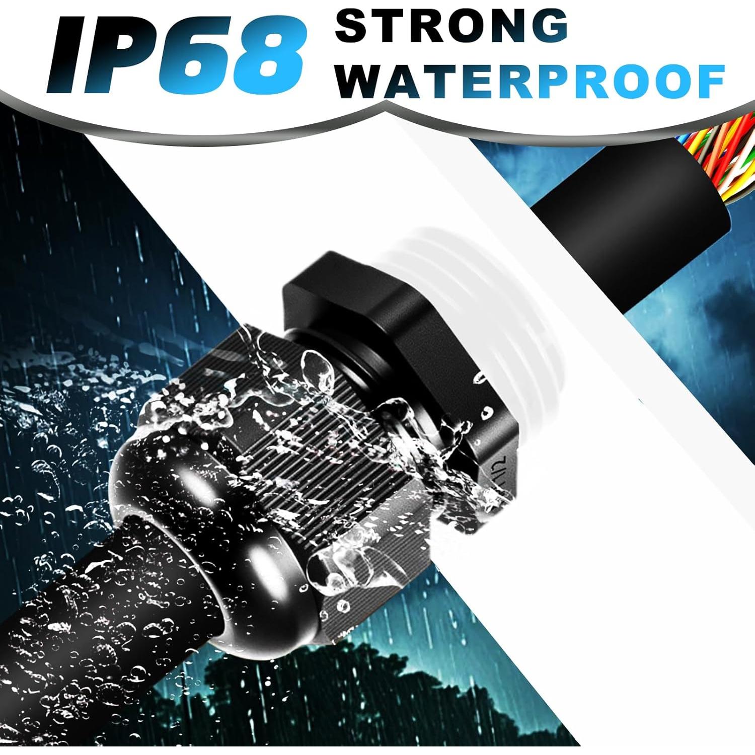 Kit de Conectores de Cable Impermeable 72 PCS Nylon IP68