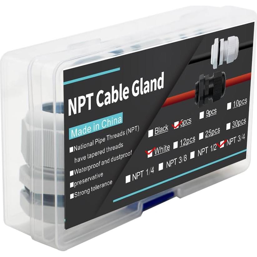 Cable de Alivio de Tensión YQMIGU NPT 3/4" 5PCS Impermeable