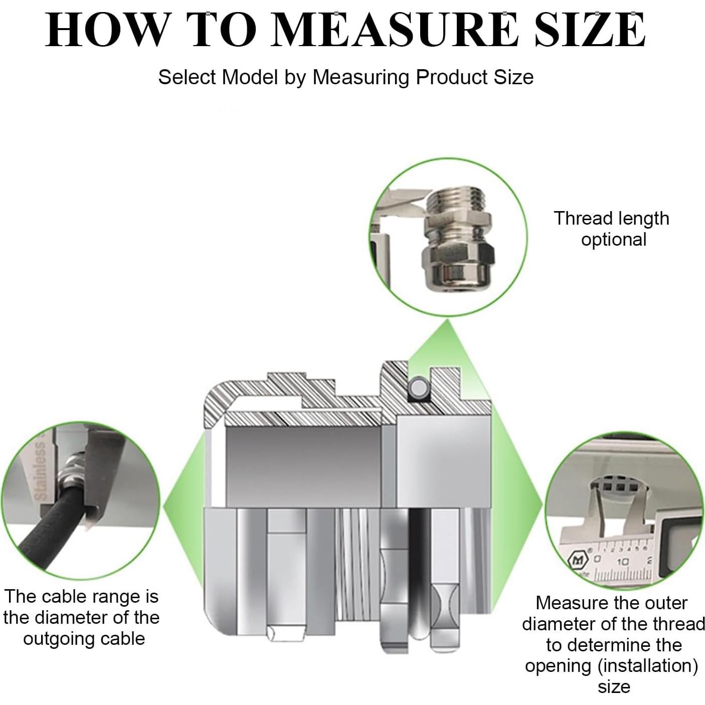 Juntas de Cable Impermeables Fielect NPT 3/4 Negro 4 Pcs 12-18mm