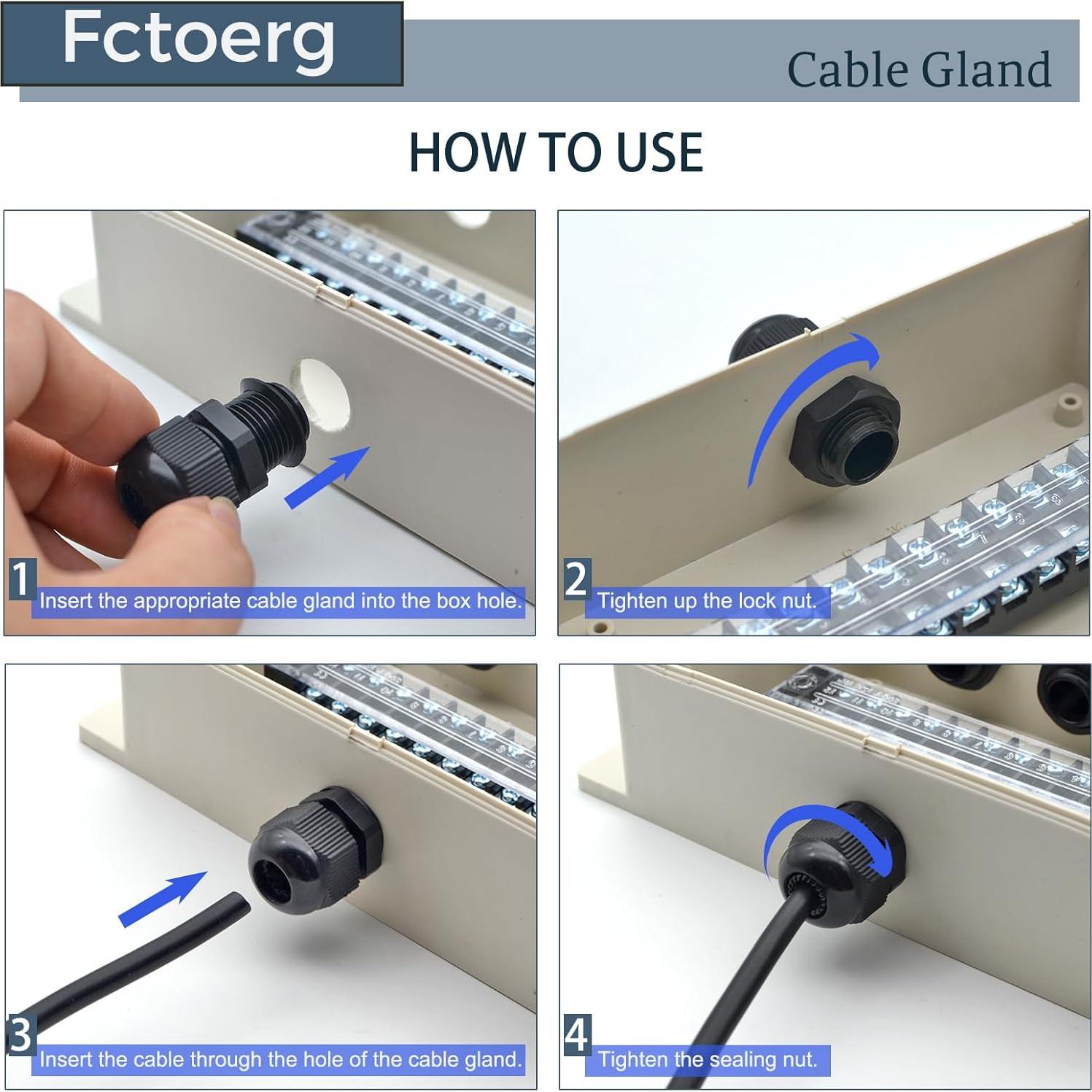 Entradas de Cable Impermeables Fctoerg NPT2 2-Pack IP68 28-40mm