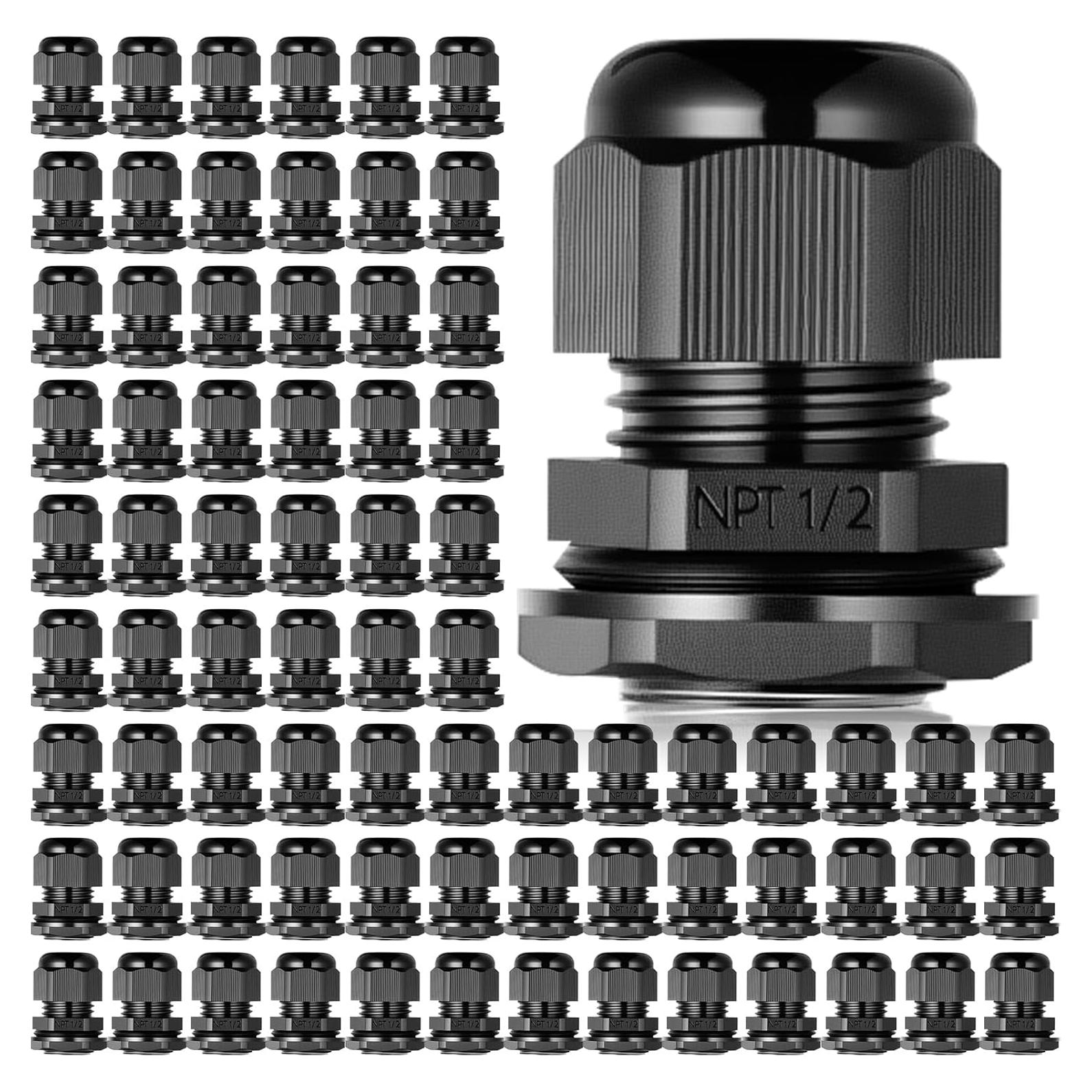 100 Abrazaderas de Cable Nylon Negro IP68 6-12mm Relaxweex