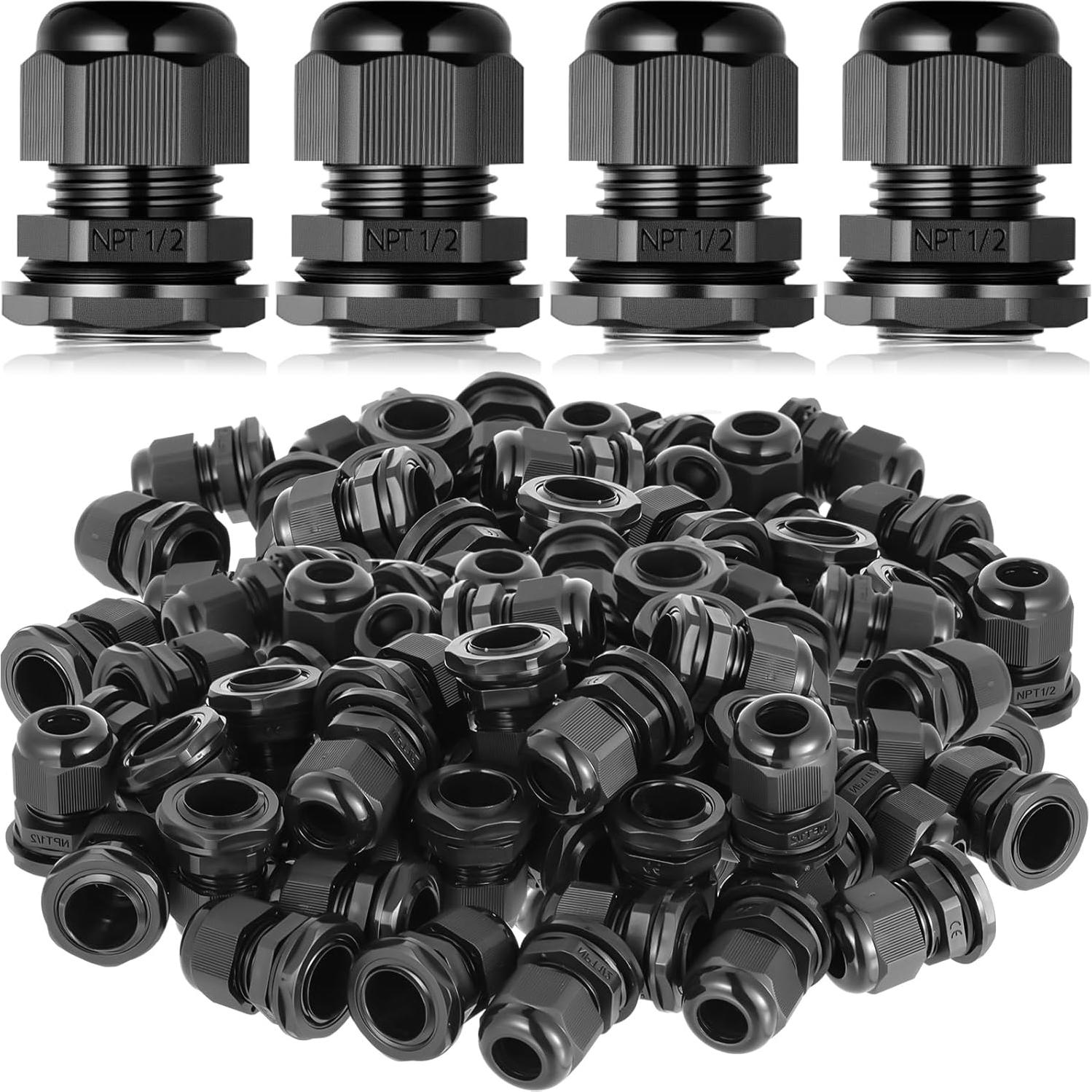 100 Abrazaderas de Cable Nylon Negro IP68 6-12mm Relaxweex