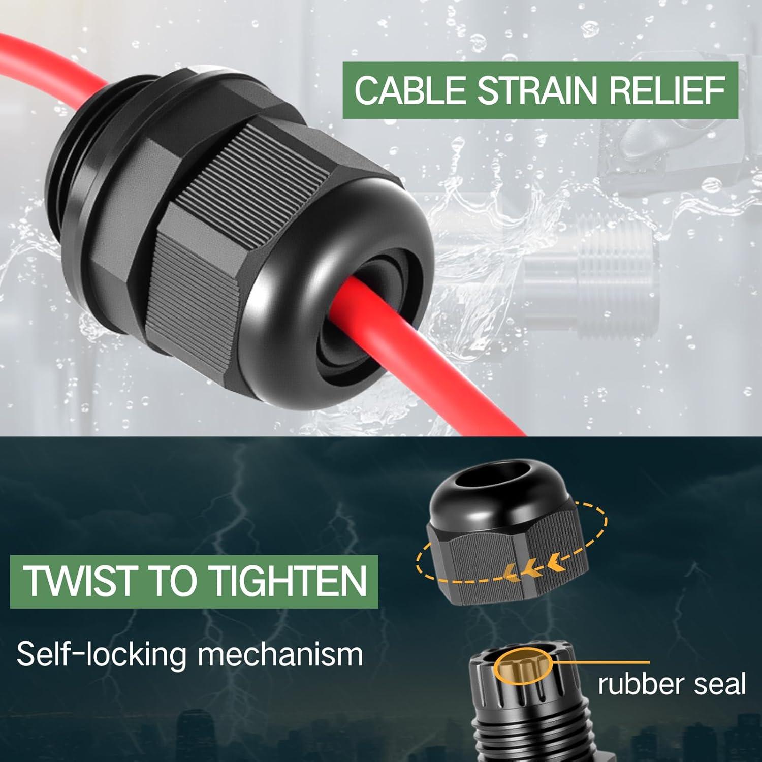 100 Abrazaderas de Cable Nylon Negro IP68 6-12mm Relaxweex