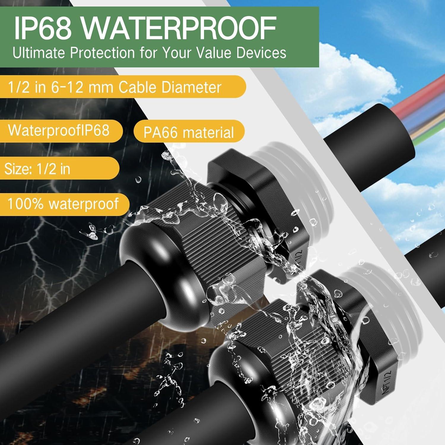 100 Abrazaderas de Cable Nylon Negro IP68 6-12mm Relaxweex