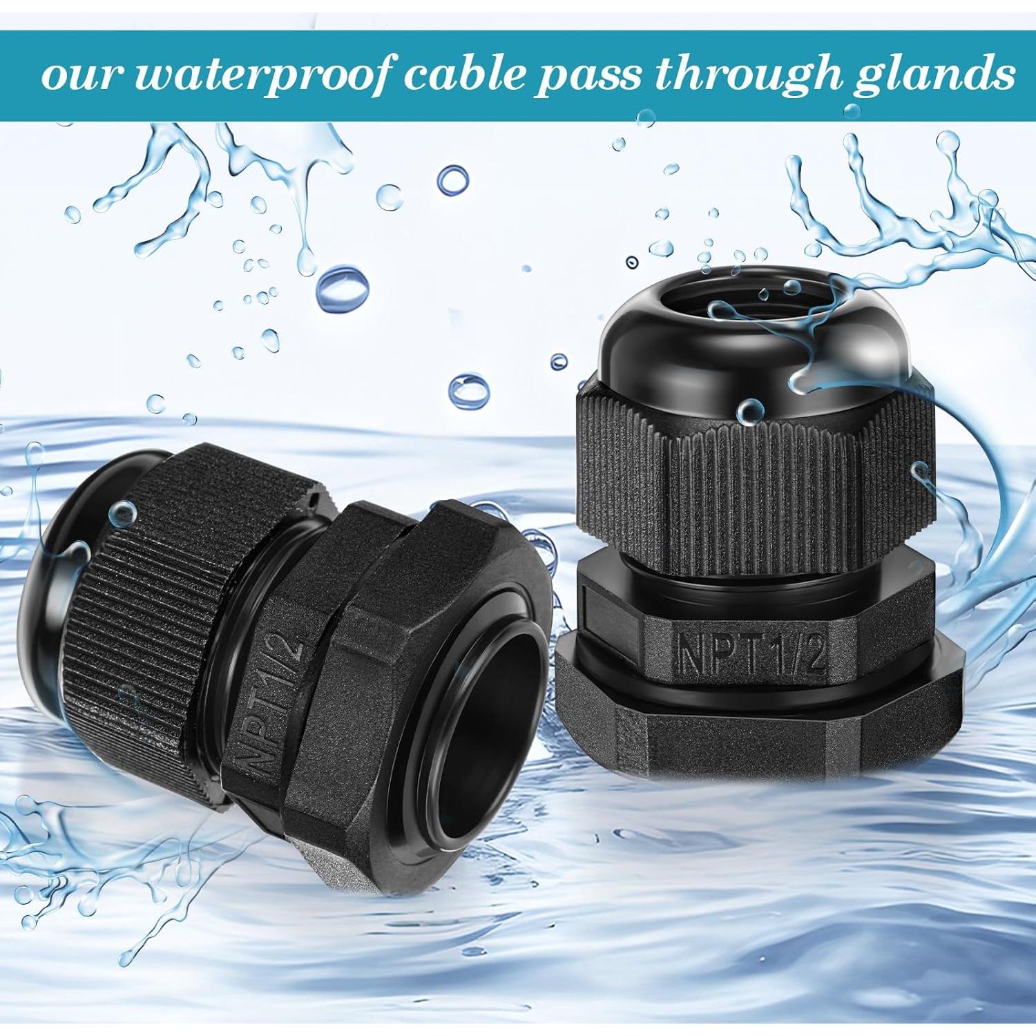 100 Abrazaderas de Cable Nylon Negro IP68 6-12mm Relaxweex