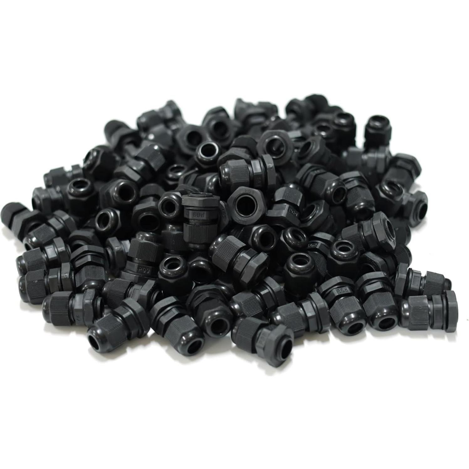 100 Conectores de Cable PG9 Impermeables Tusrai IP68 Negro