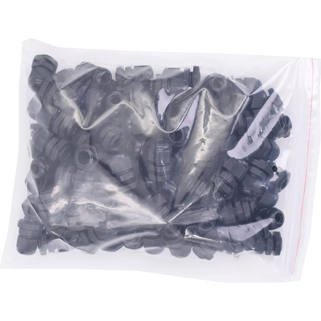 100 Conectores de Cable PG9 Impermeables Tusrai IP68 Negro