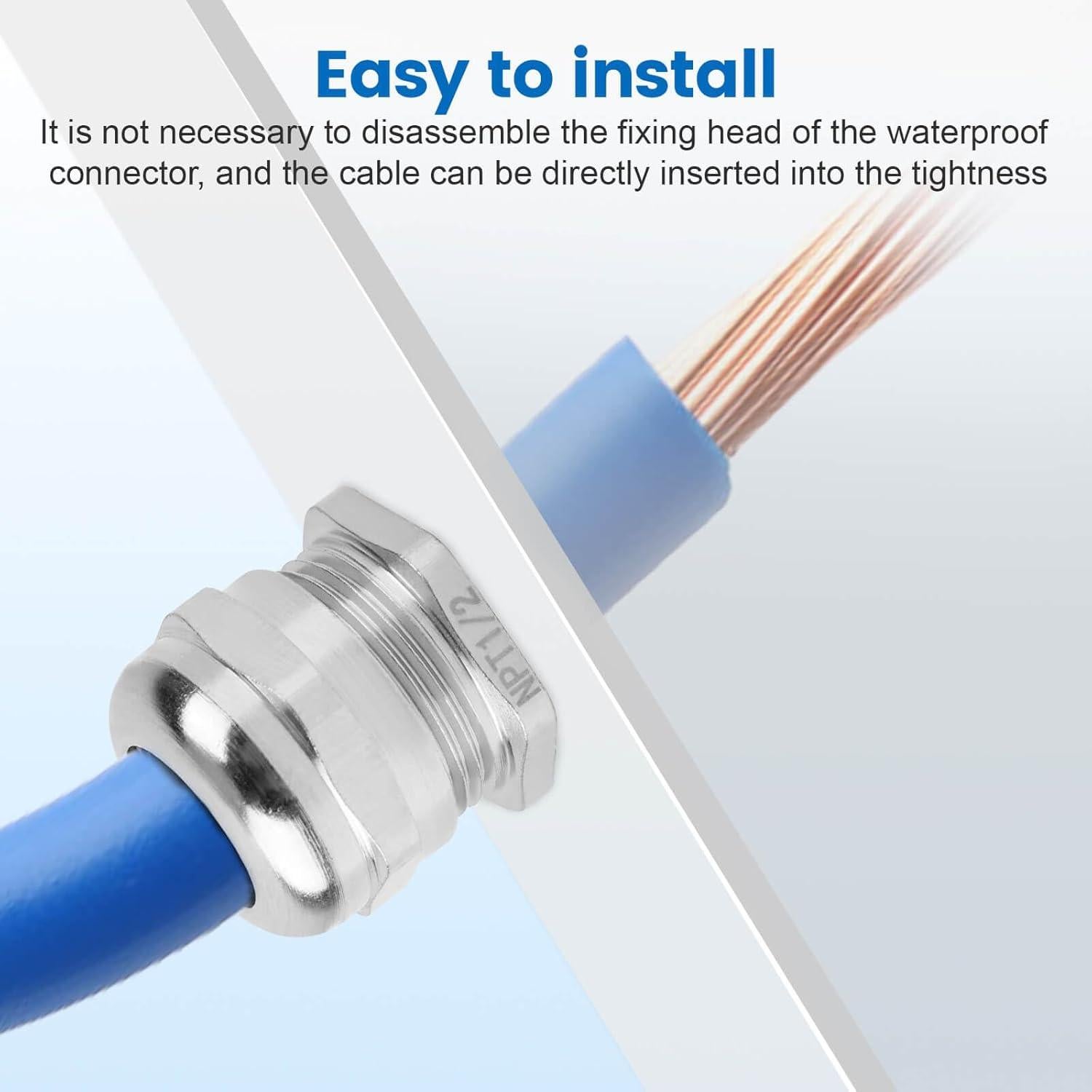 4 Piezas Cable Gland Impermeable IP68 QCG 1/2" NPT Cobre