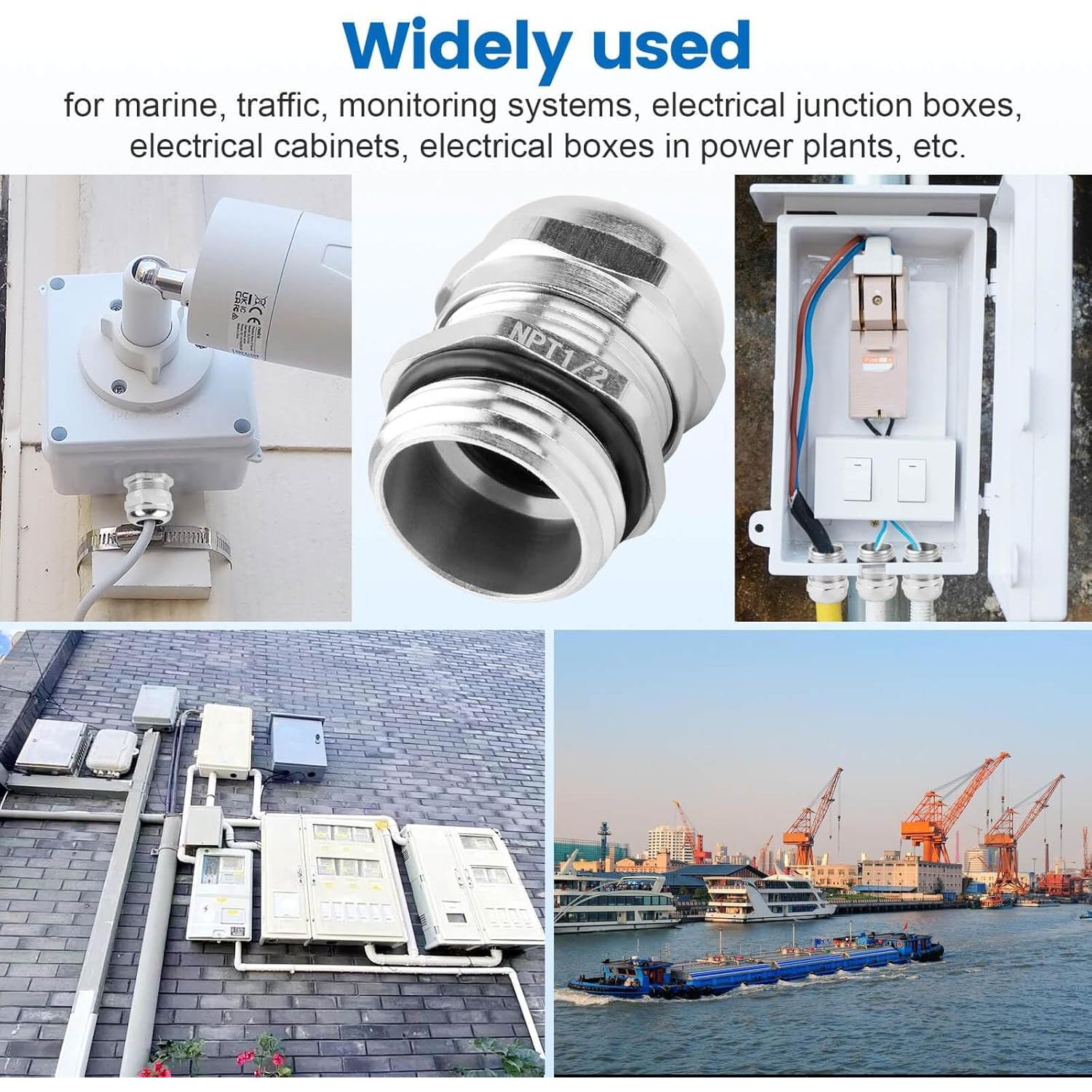 4 Piezas Cable Gland Impermeable IP68 QCG 1/2" NPT Cobre