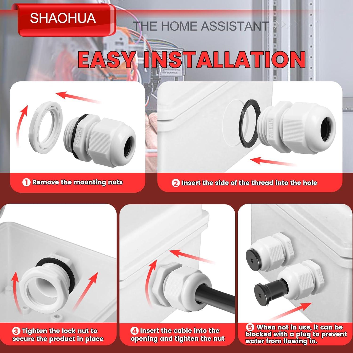 Paquete 20 Glands de Cable NPT 12mm IP68 + 10 Grommets Goma