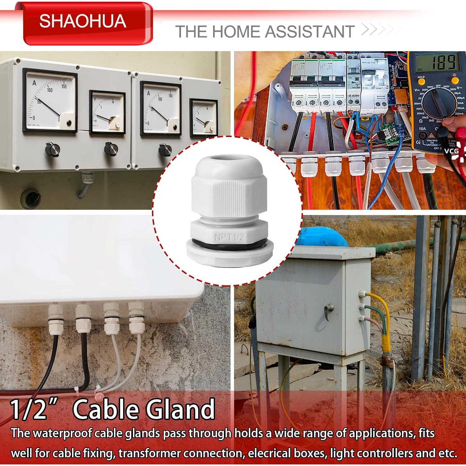 Paquete 20 Glands de Cable NPT 12mm IP68 + 10 Grommets Goma