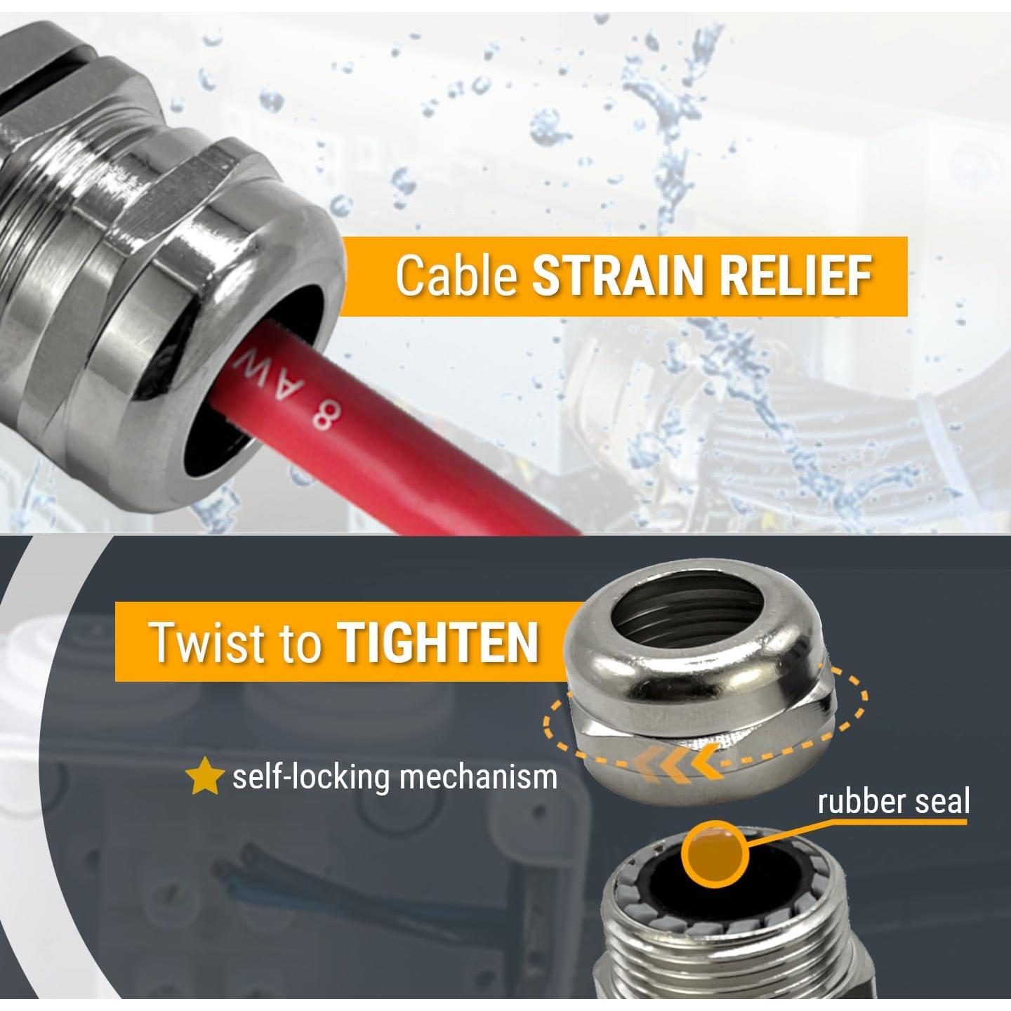 Gland de Cable MGI 1/2" NPT Latón Impermeable - Paquete de 2