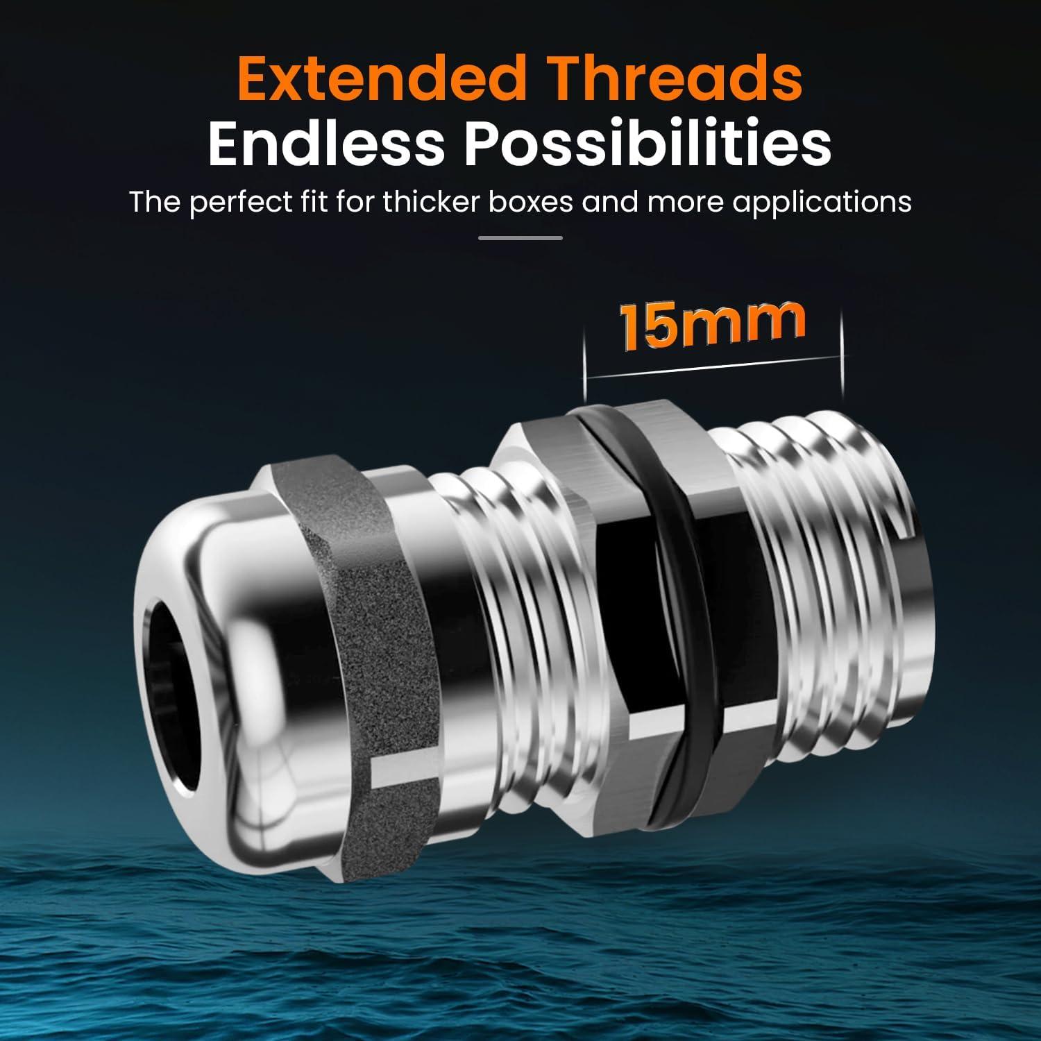 QILIPSU 10 Piezas Gland de Cable IP68 Acero Inoxidable 304